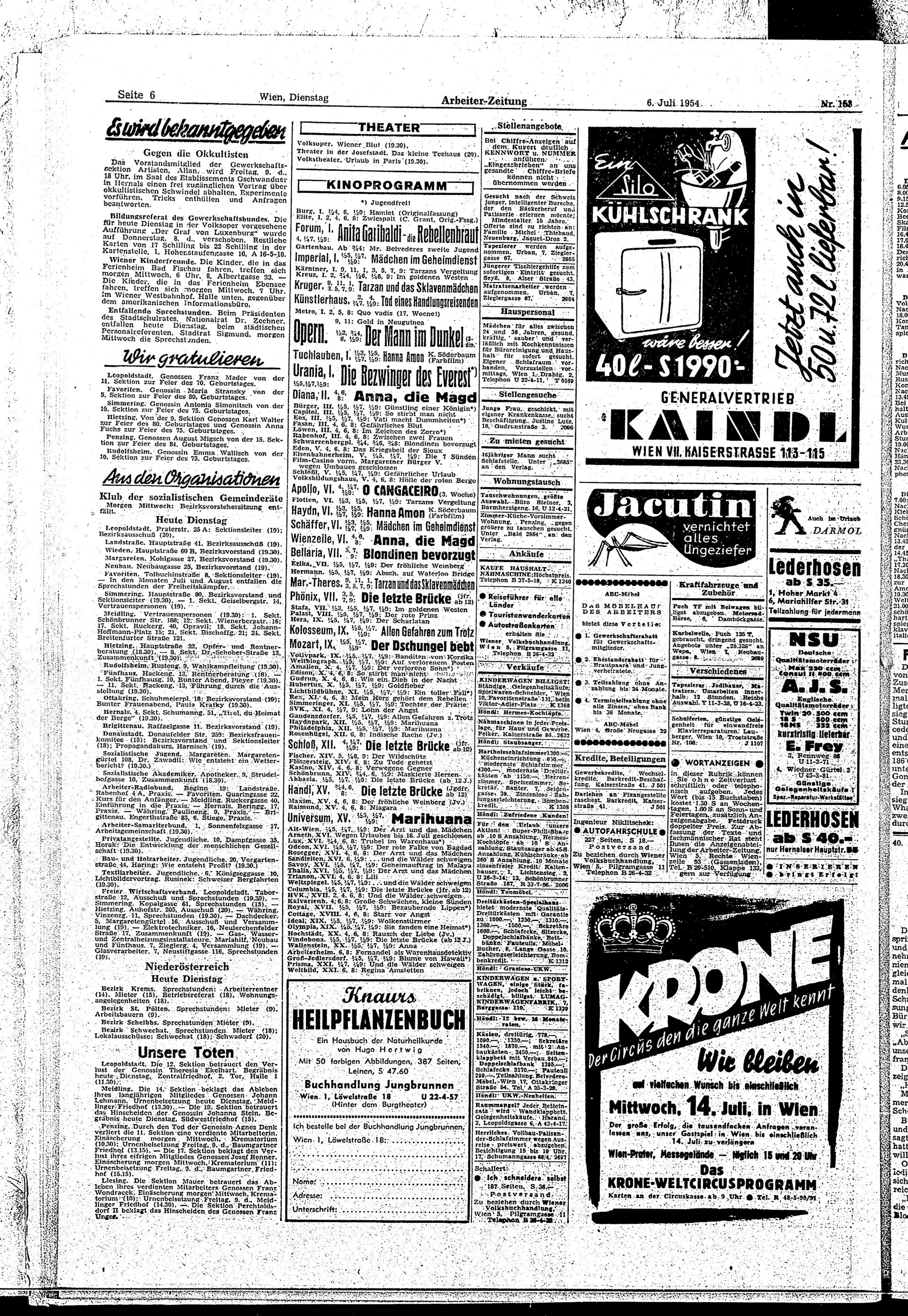 Ausgabe Di. 06.07.1954, Seite 6