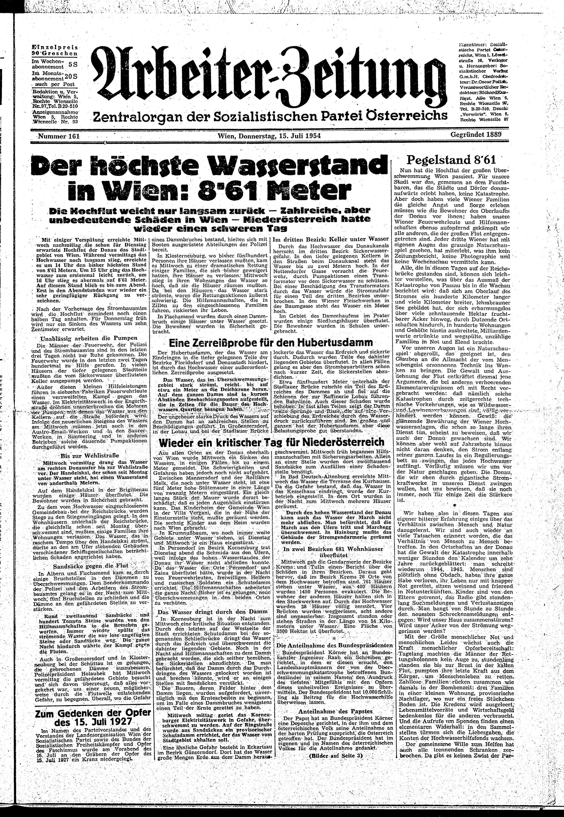 Ausgabe Do. 15.07.1954, Seite 1