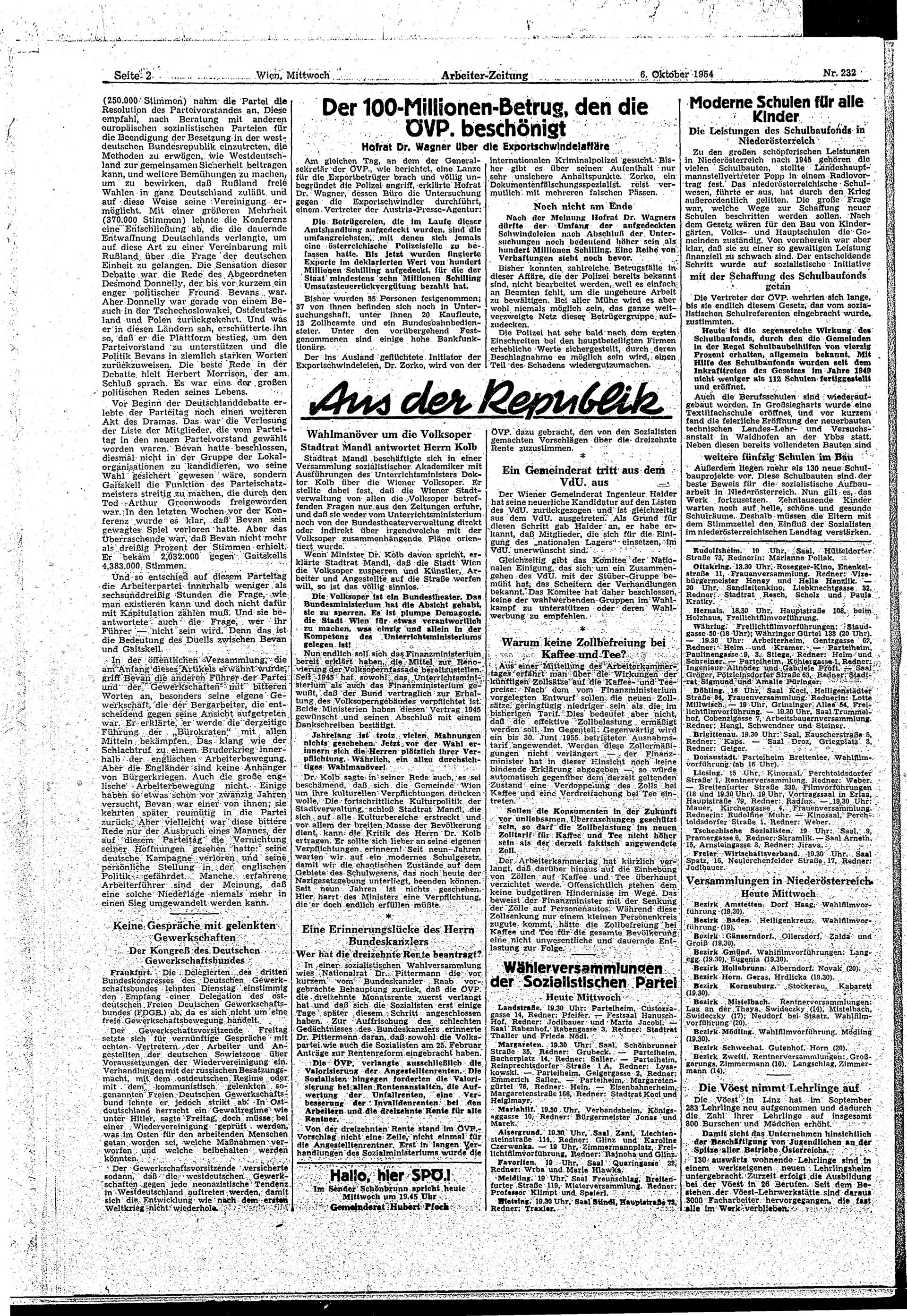 Ausgabe Mi. 06.10.1954, Seite 2
