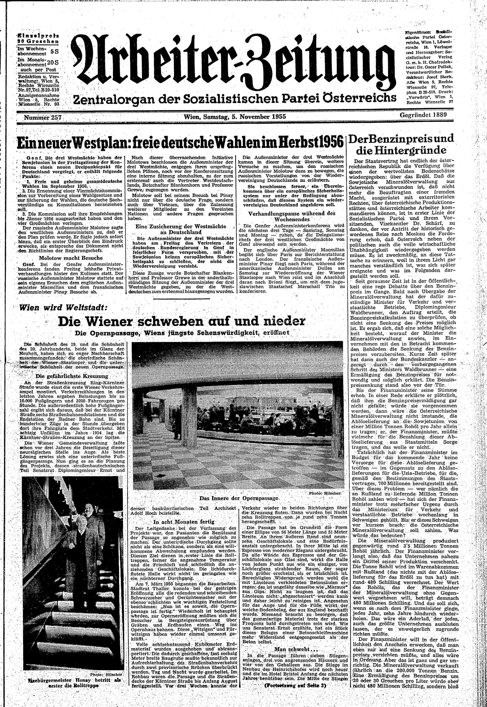 Ausgabe Sa. 05.11.1955, Seite 1