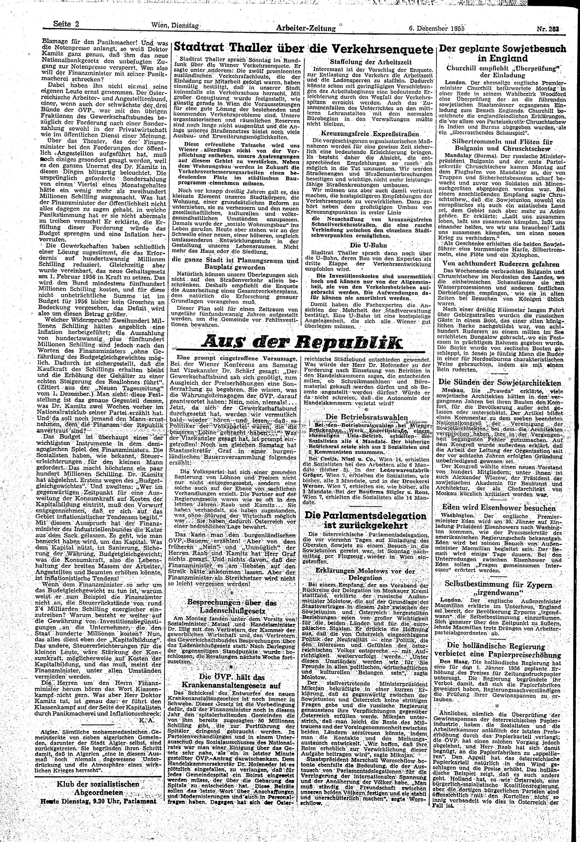 Ausgabe Di. 06.12.1955, Seite 2
