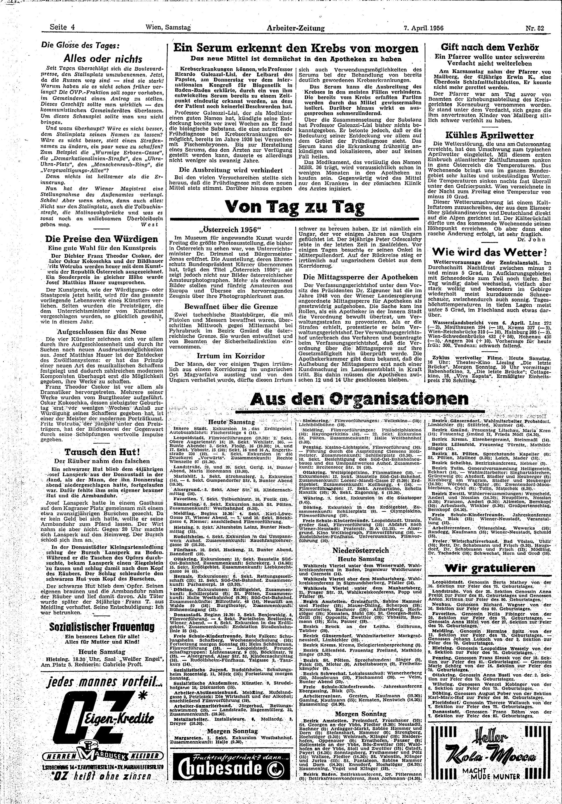 Ausgabe Sa. 07.04.1956, Seite 4