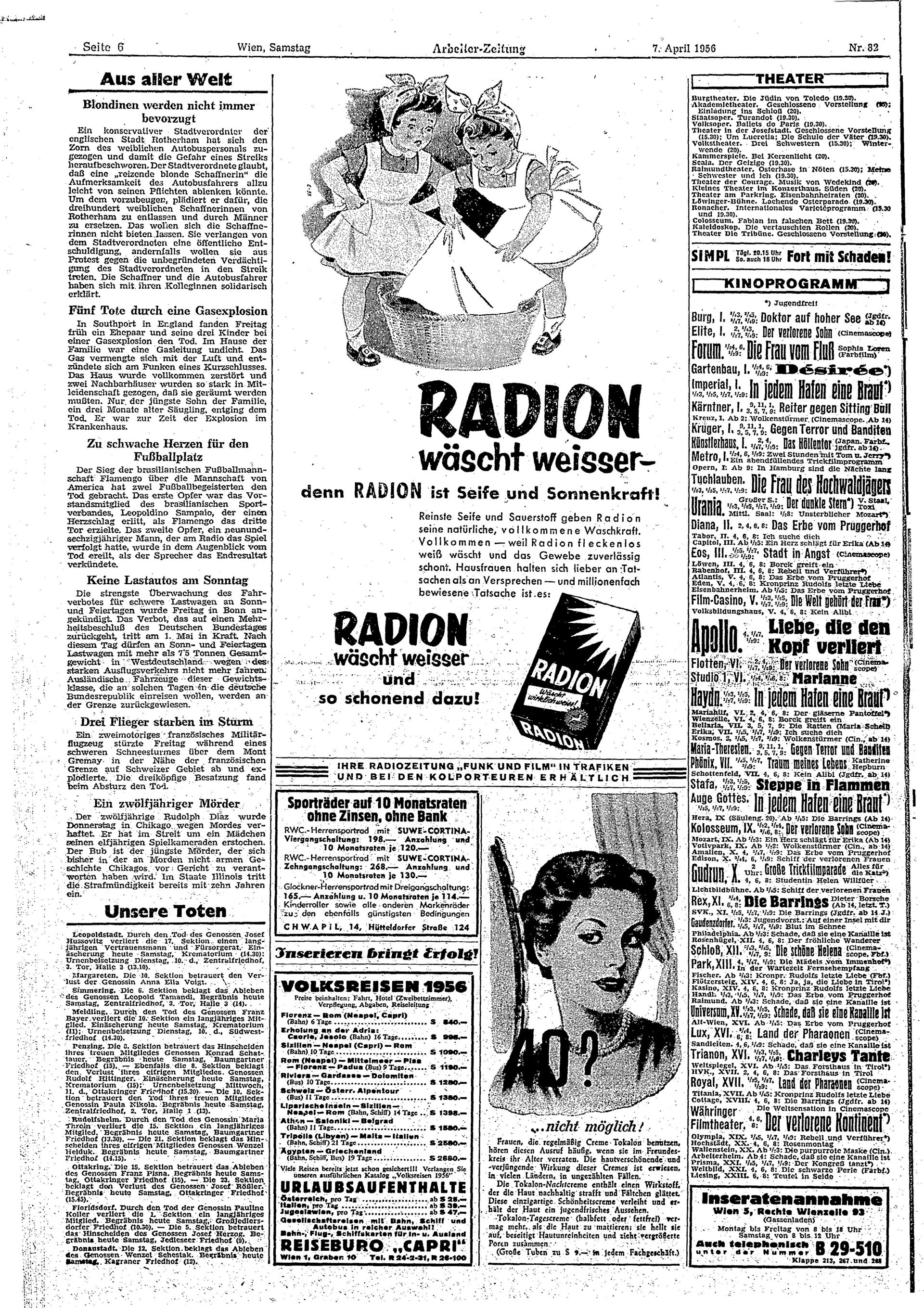 Ausgabe Sa. 07.04.1956, Seite 6