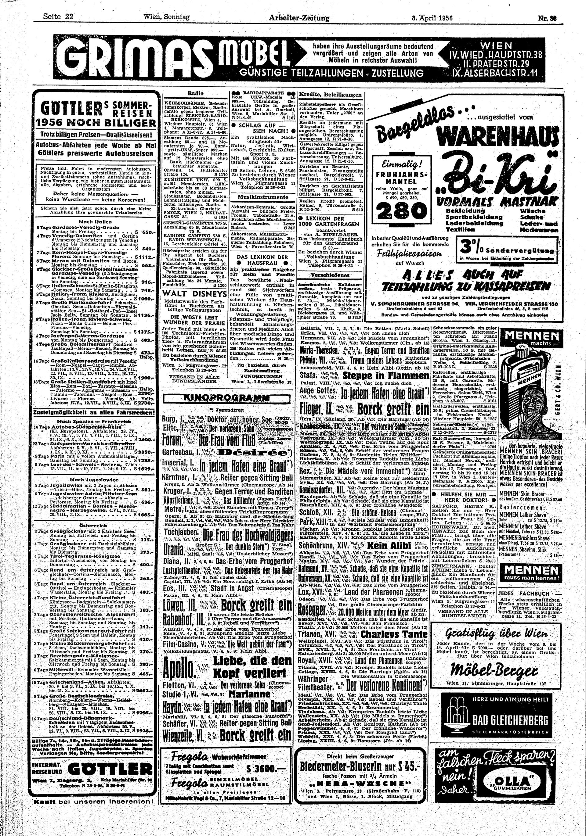Ausgabe So. 08.04.1956, Seite 22