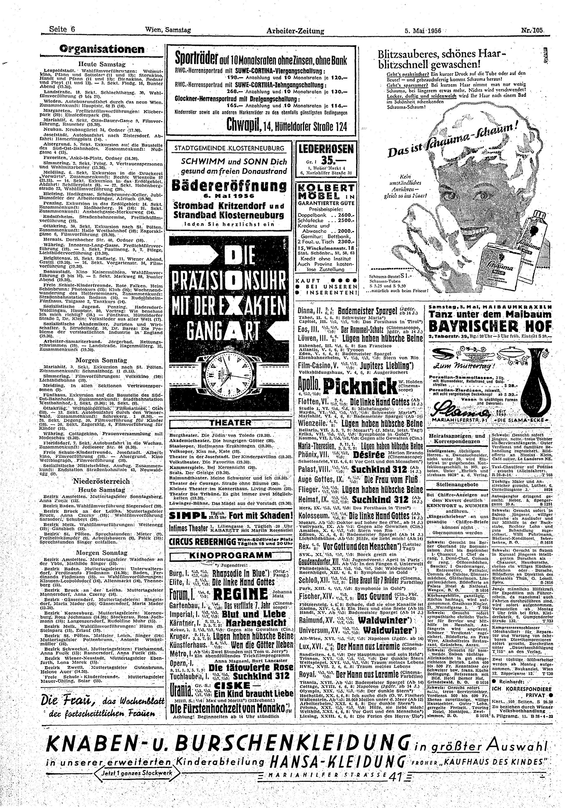 Ausgabe Sa. 05.05.1956, Seite 6