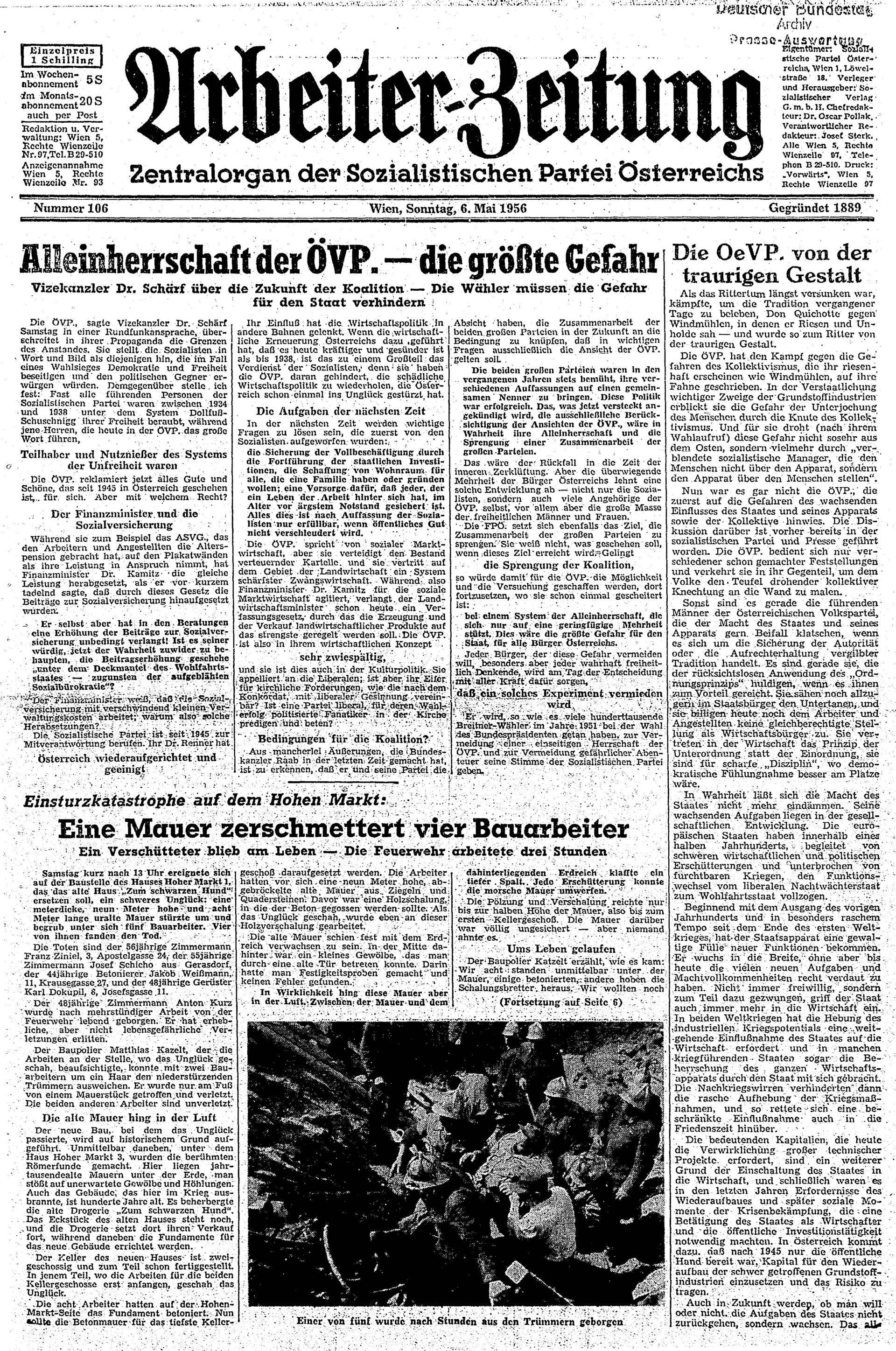 Ausgabe So. 06.05.1956, Seite 1