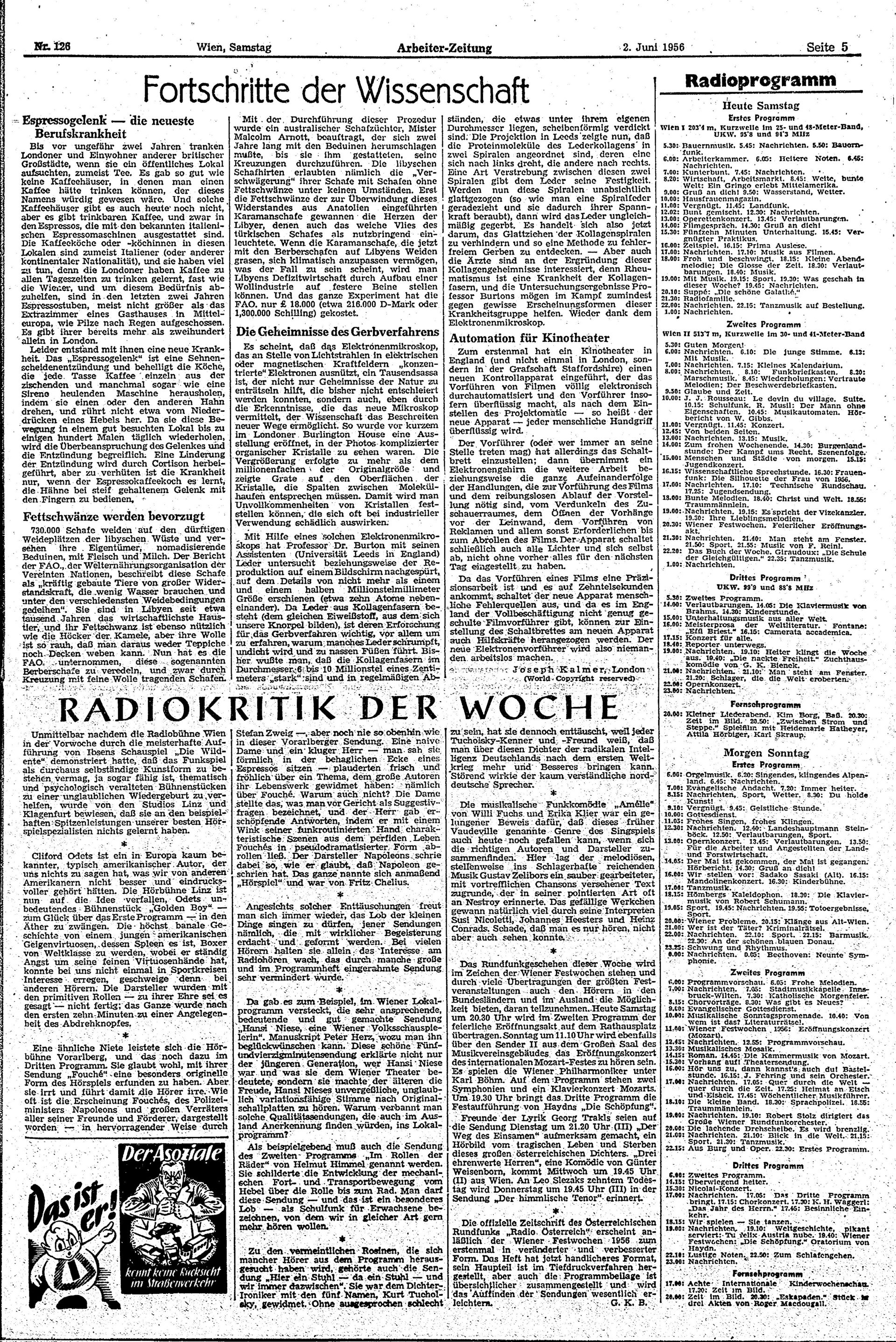 Ausgabe Sa. 02.06.1956, Seite 5