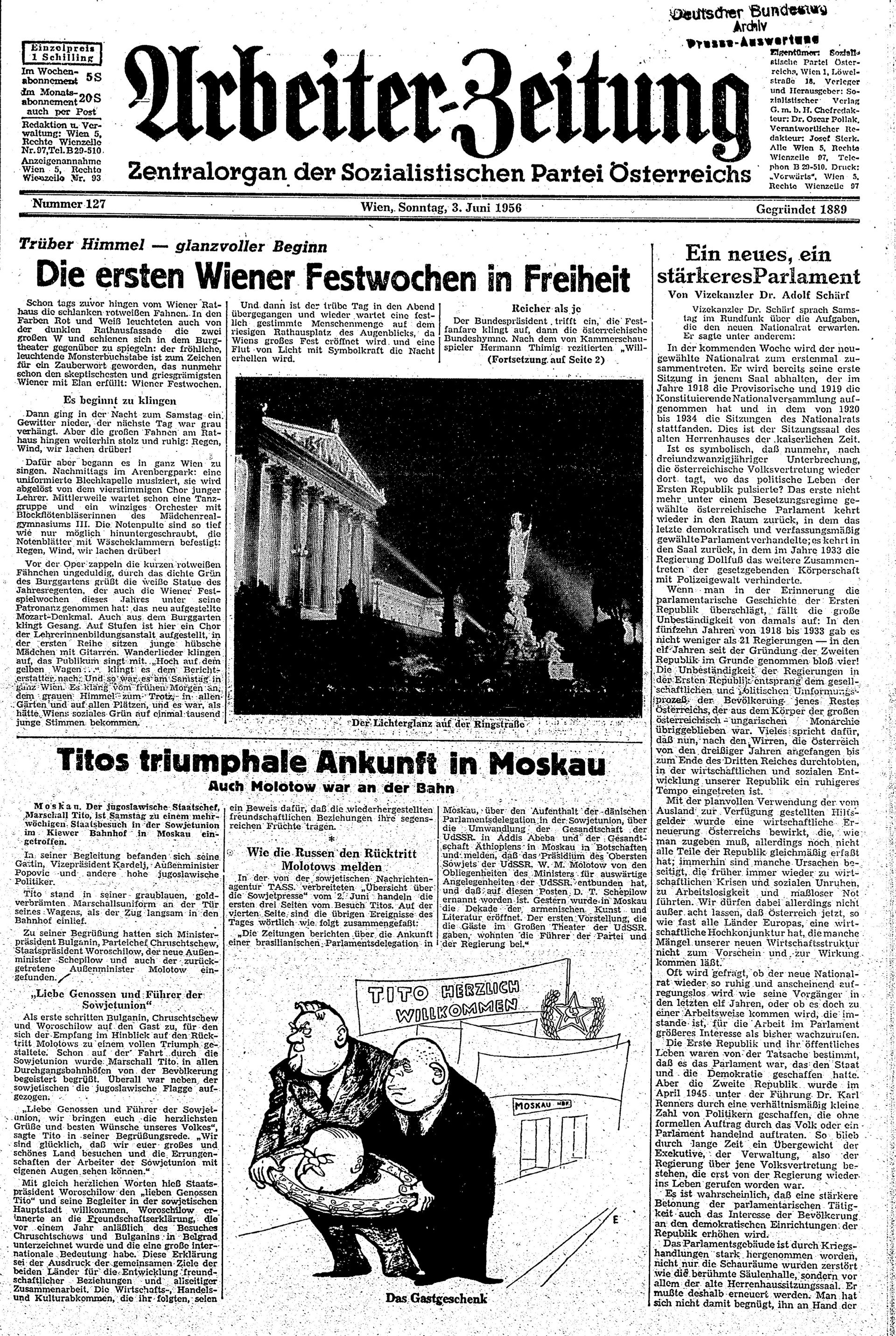 Ausgabe So. 03.06.1956, Seite 1