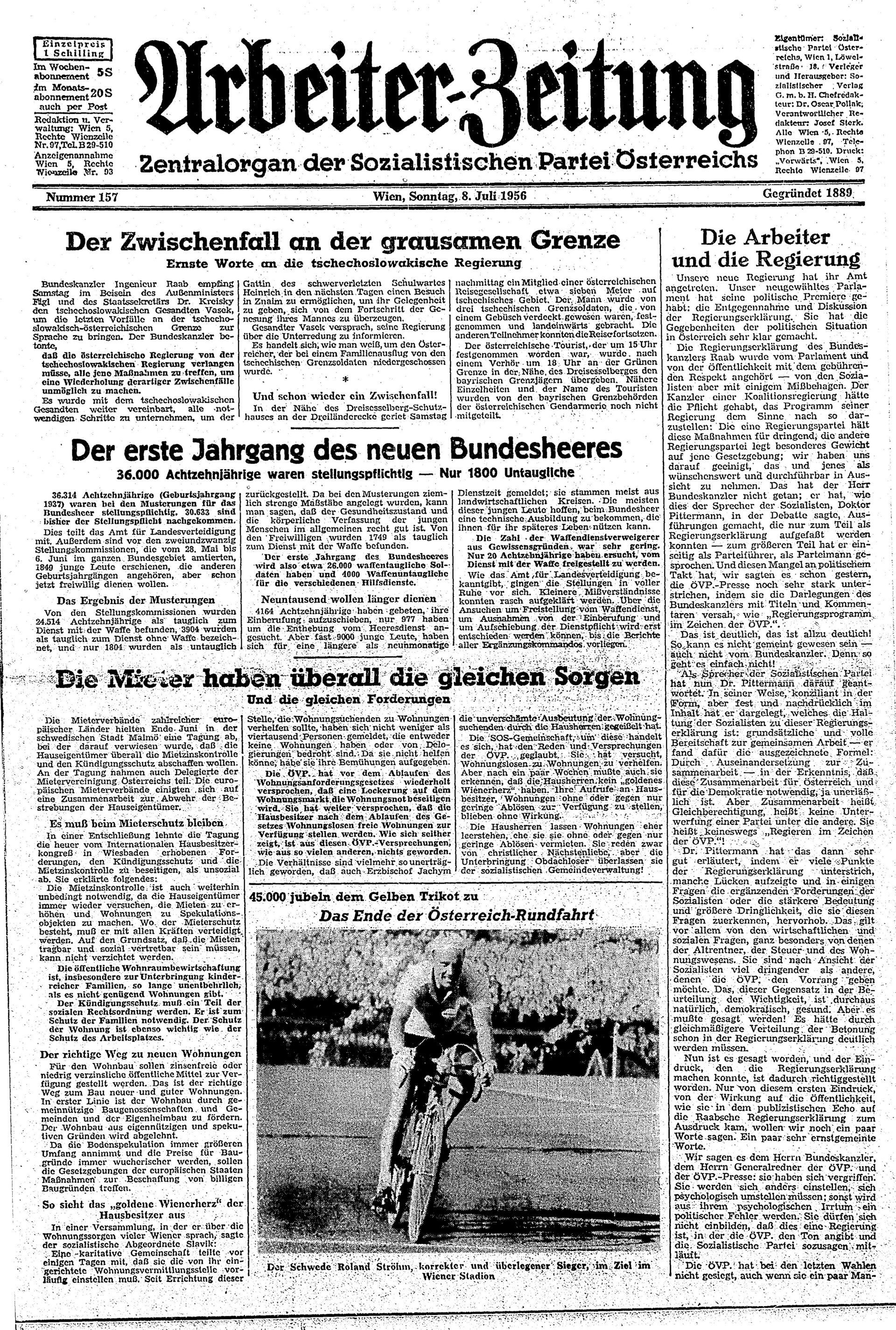 Ausgabe So. 08.07.1956, Seite 1