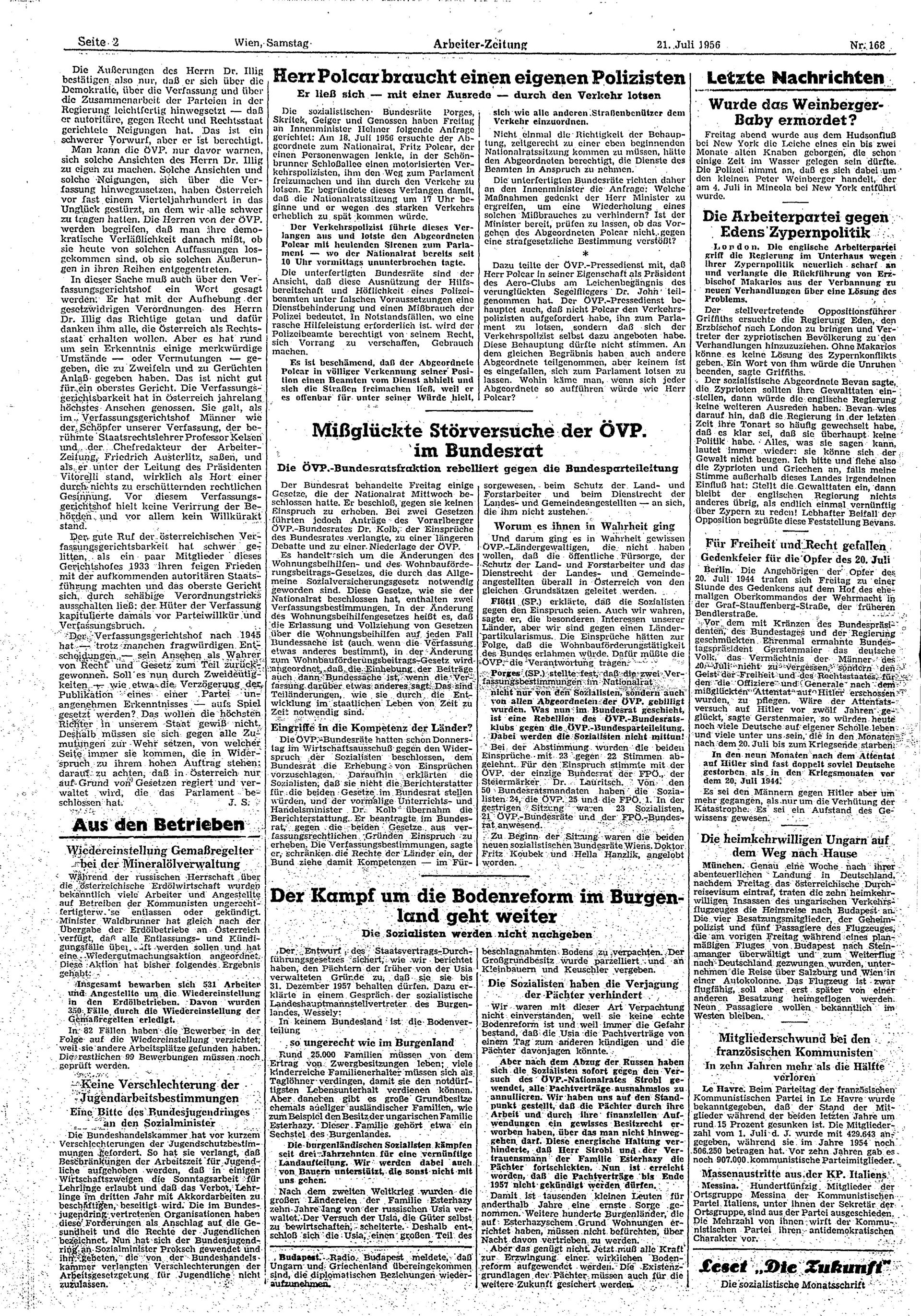 Ausgabe Sa. 21.07.1956, Seite 2