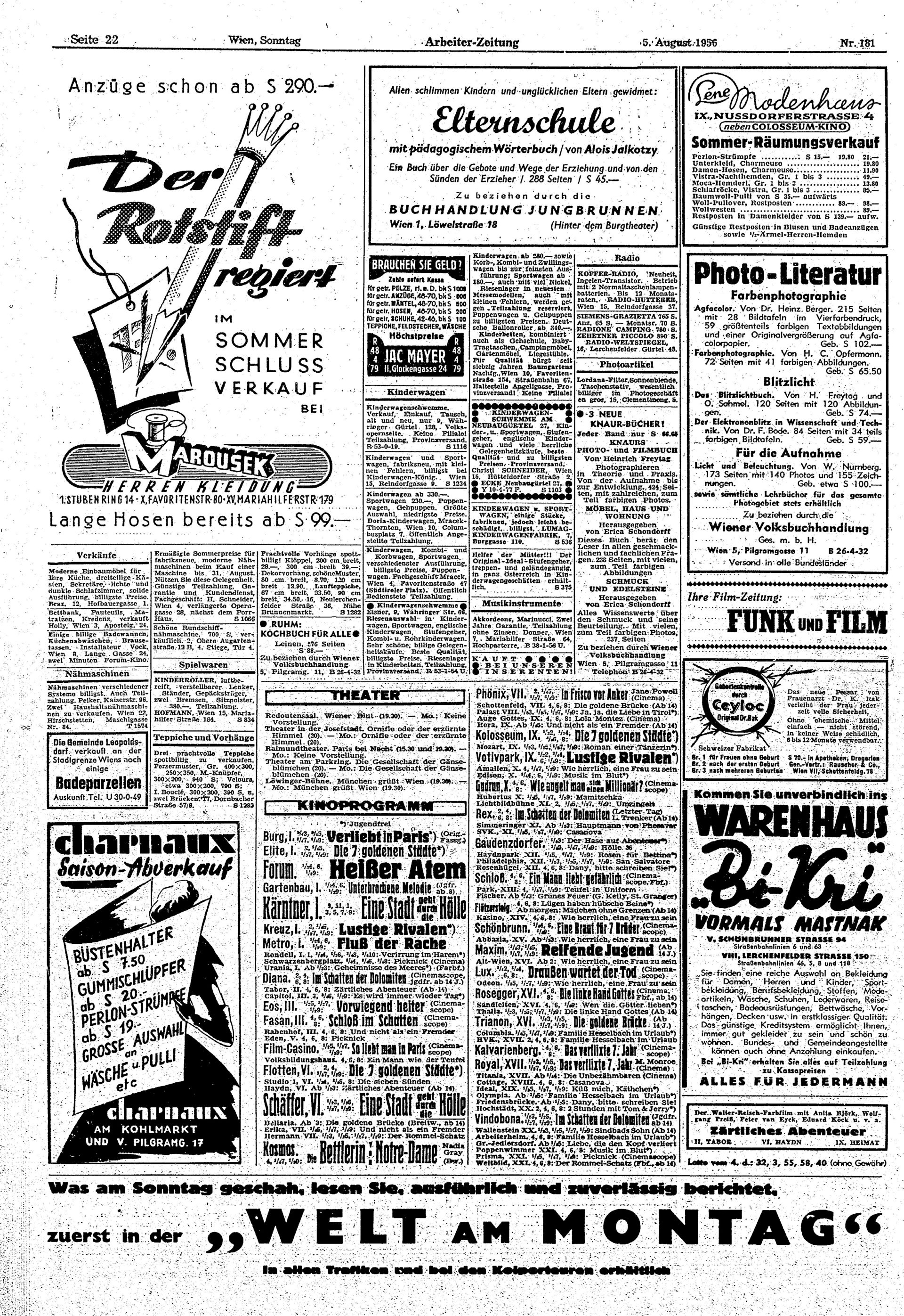 Ausgabe So. 05.08.1956, Seite 22