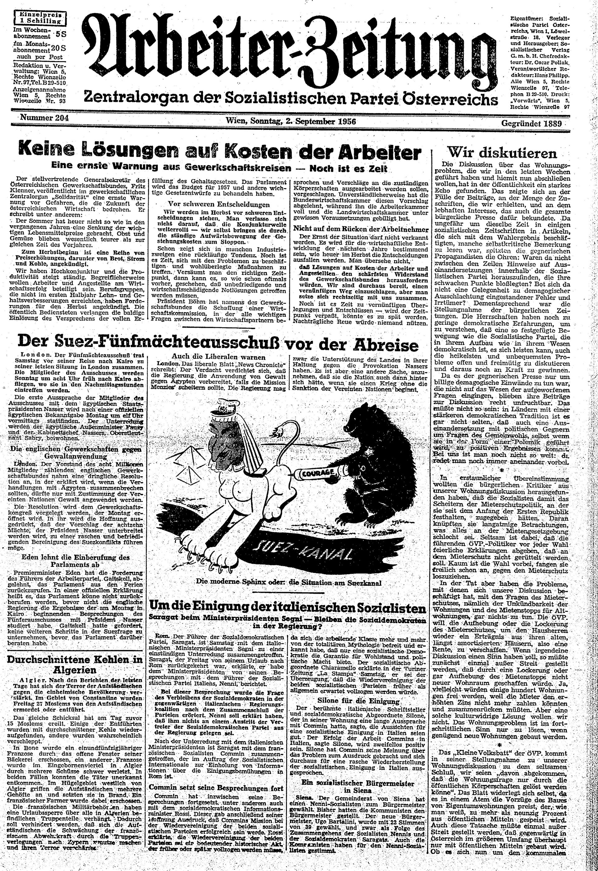 Ausgabe So. 02.09.1956, Seite 1