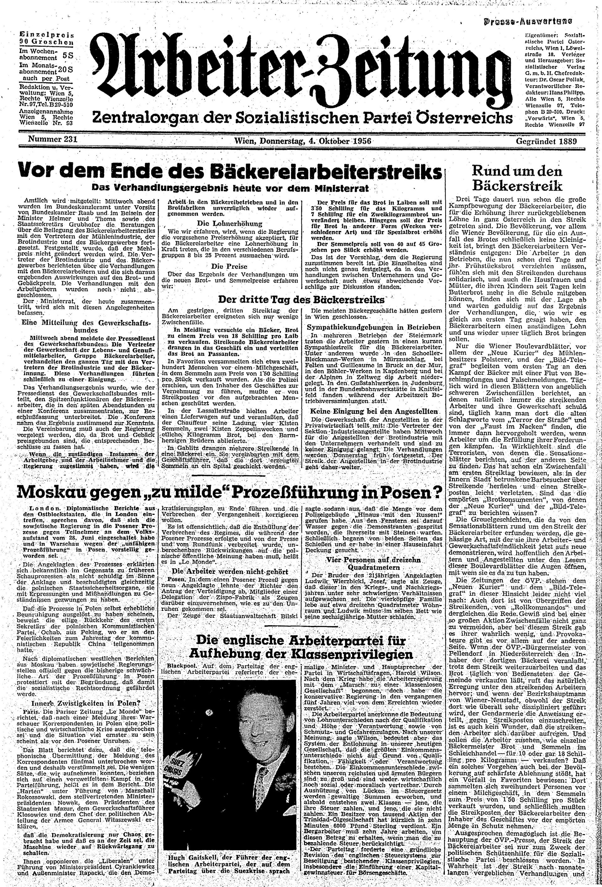 Ausgabe Do. 04.10.1956, Seite 1