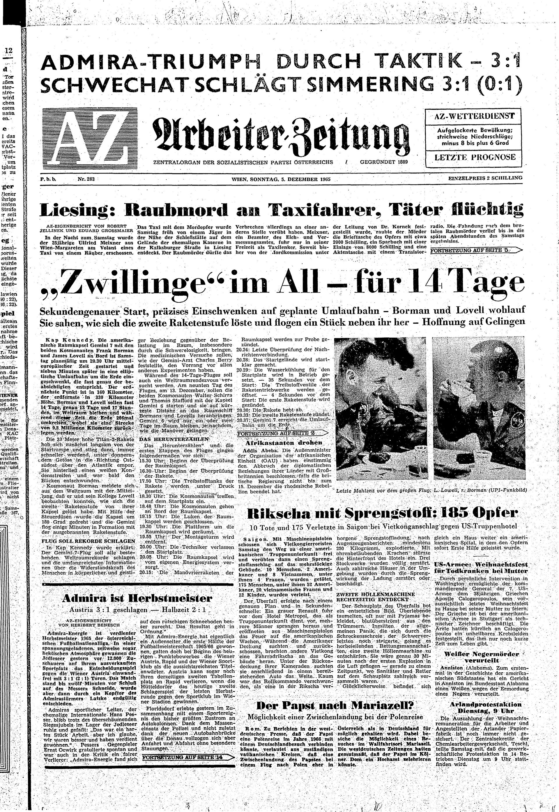 Ausgabe So. 05.12.1965, Seite 1