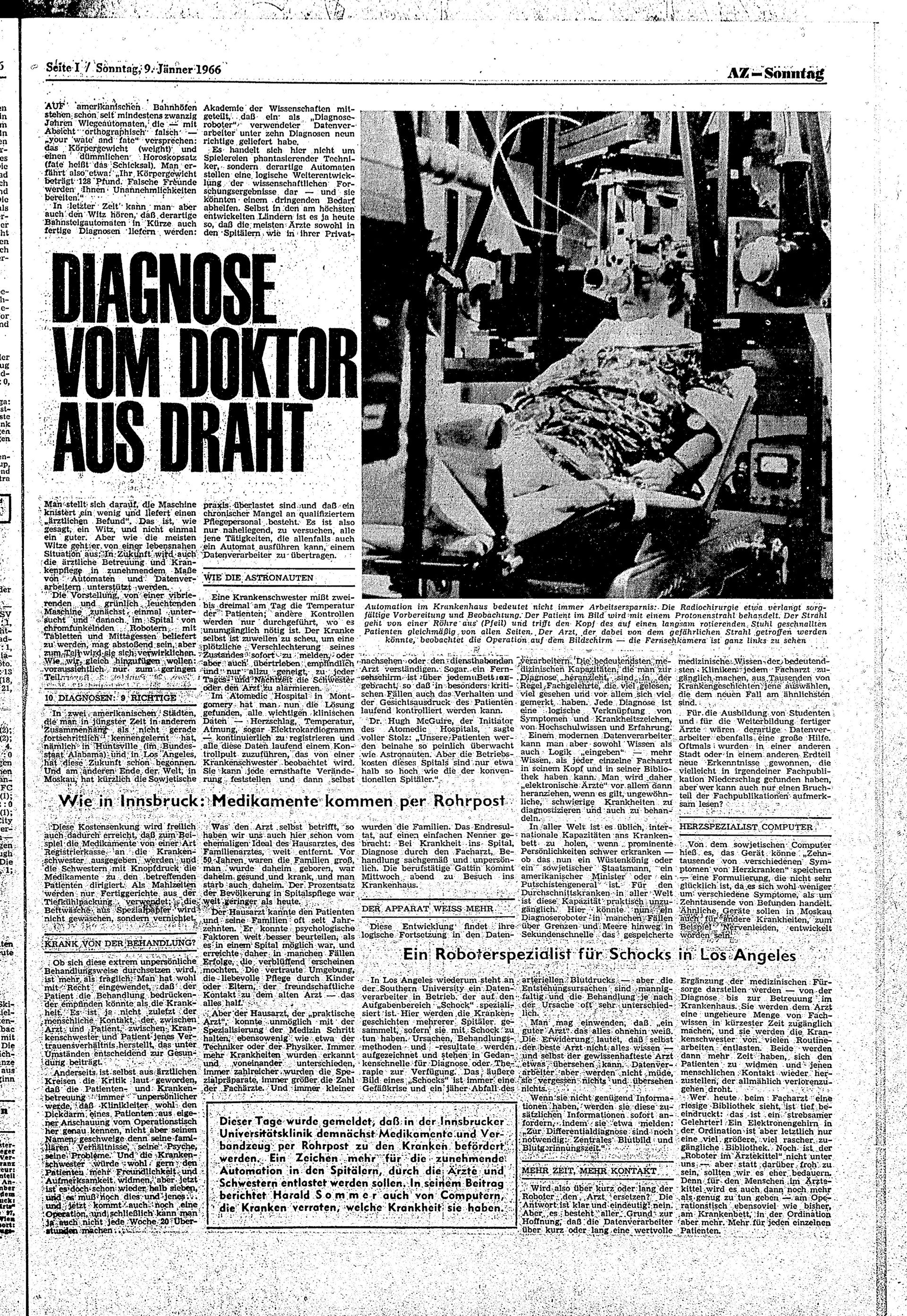 Beilage 1 So. 09.01.1966, Seite 1