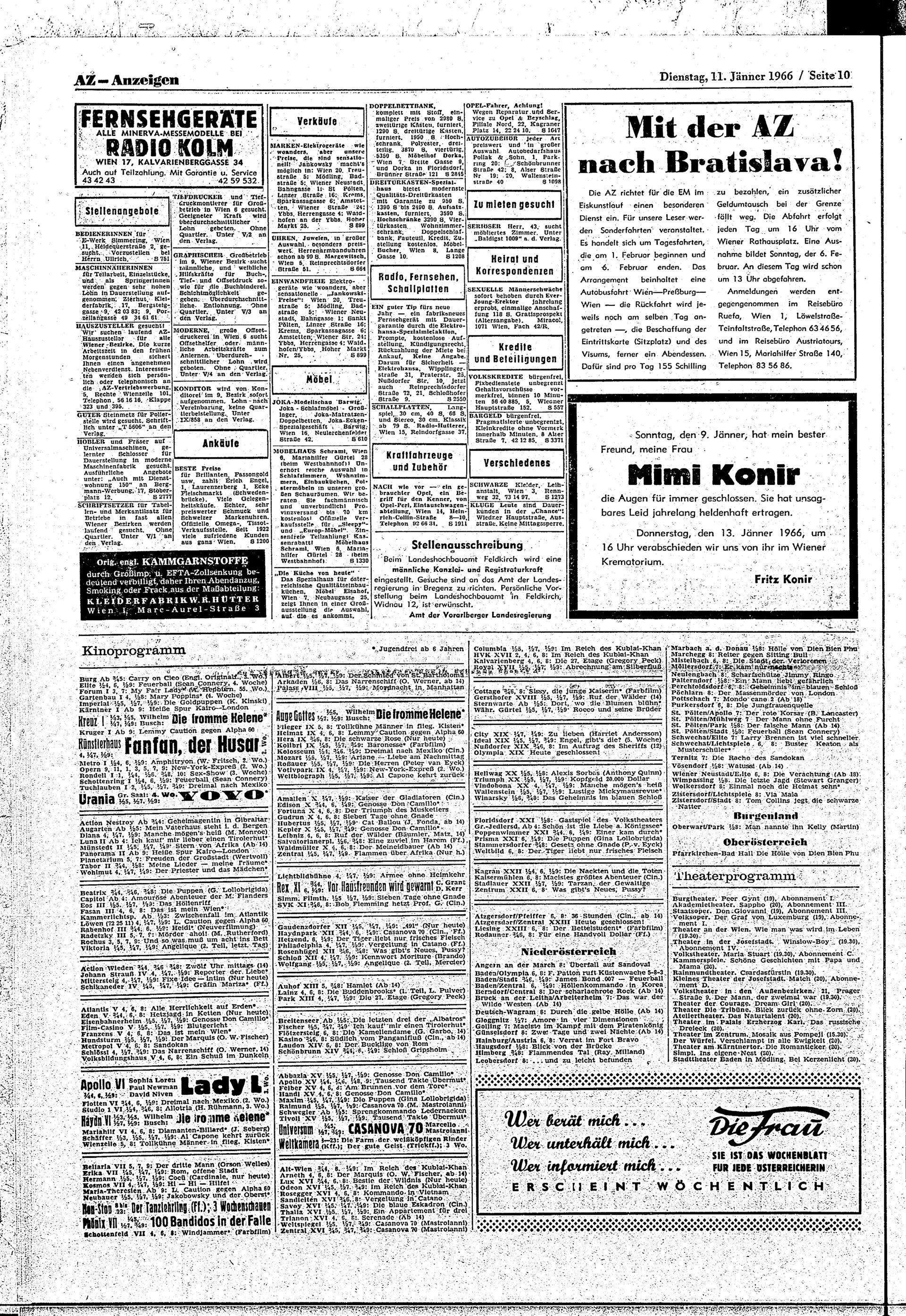 Ausgabe Di. 11.01.1966, Seite 10