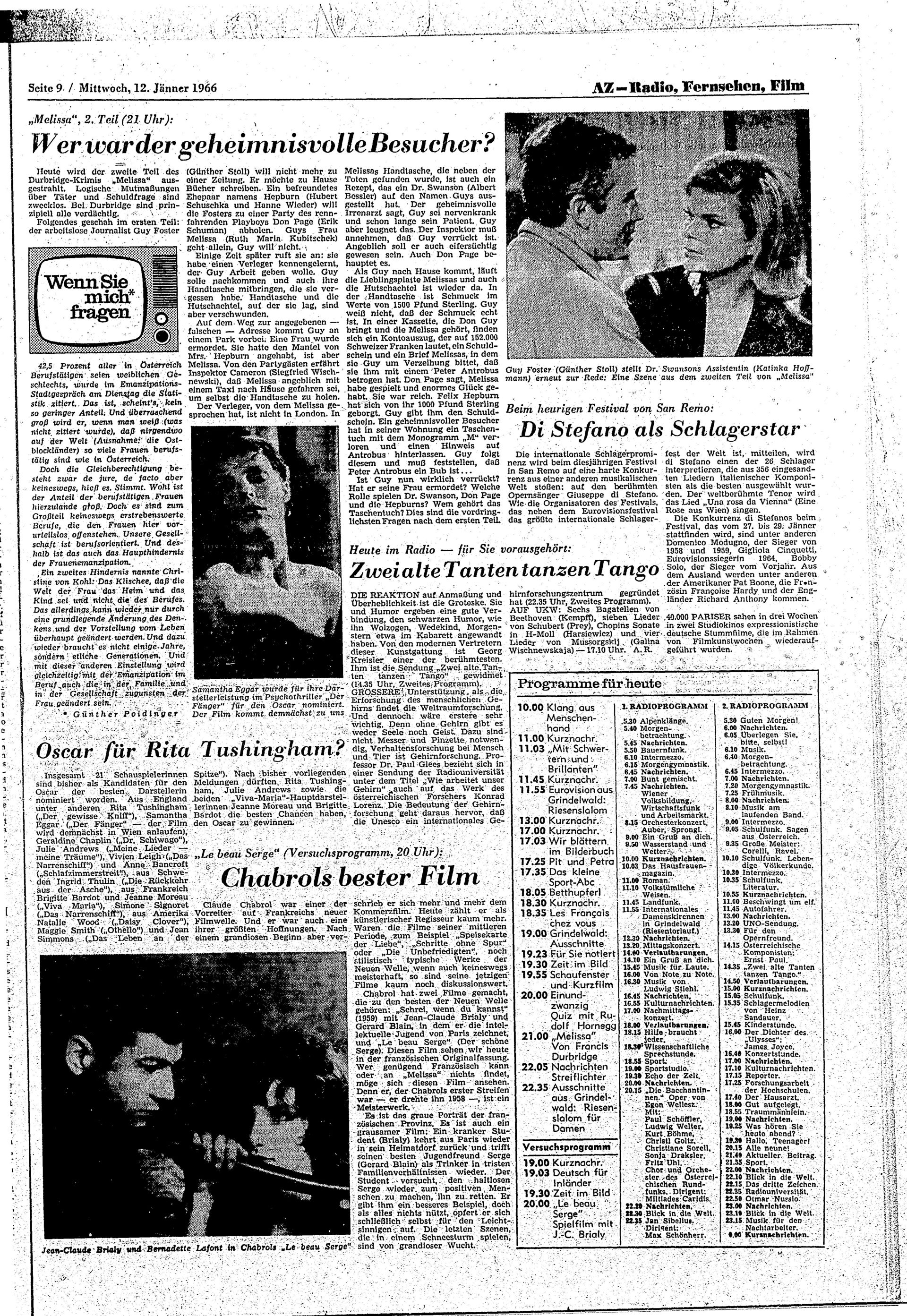 Ausgabe Mi. 12.01.1966, Seite 9