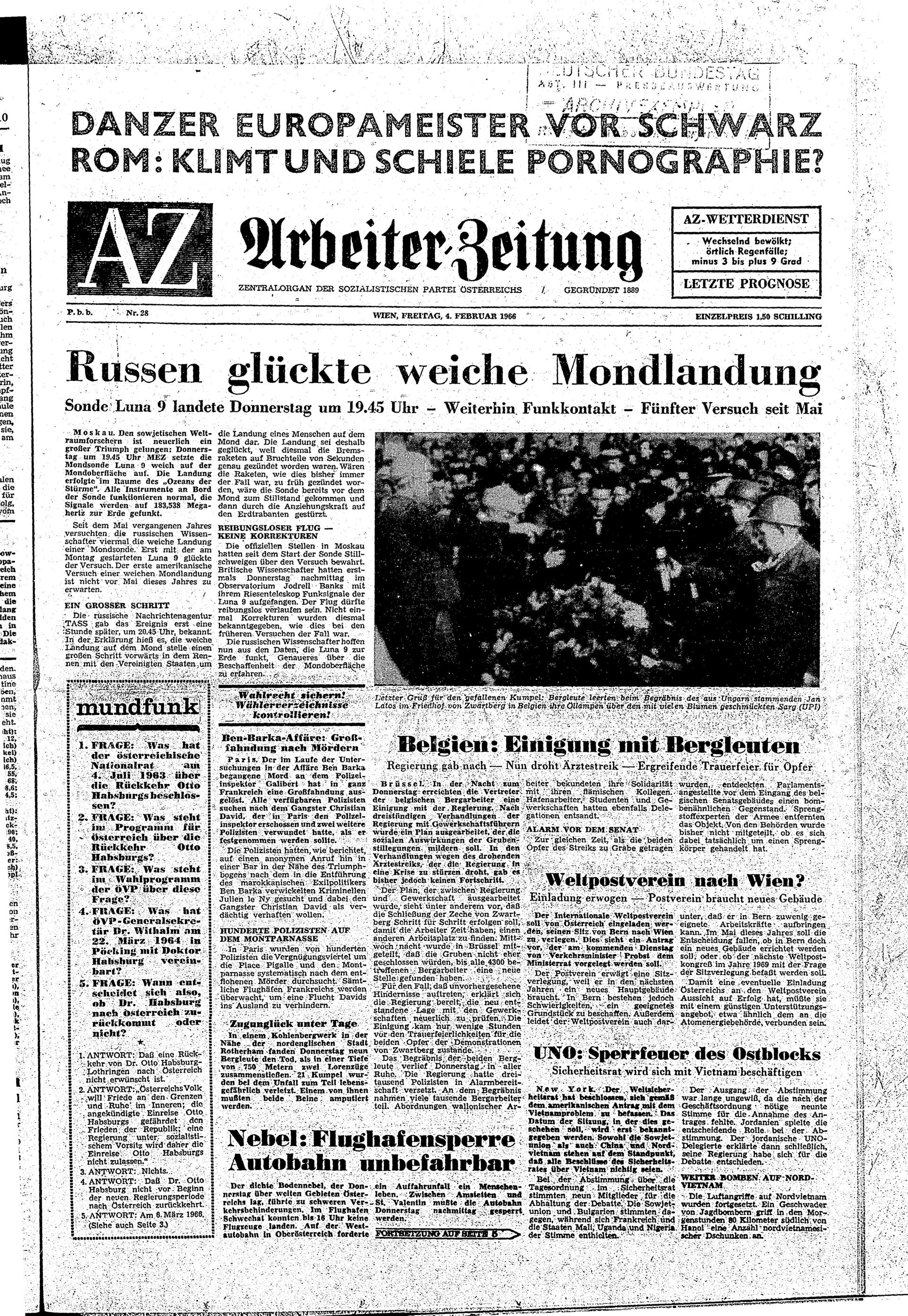 Ausgabe Fr. 04.02.1966, Seite 1
