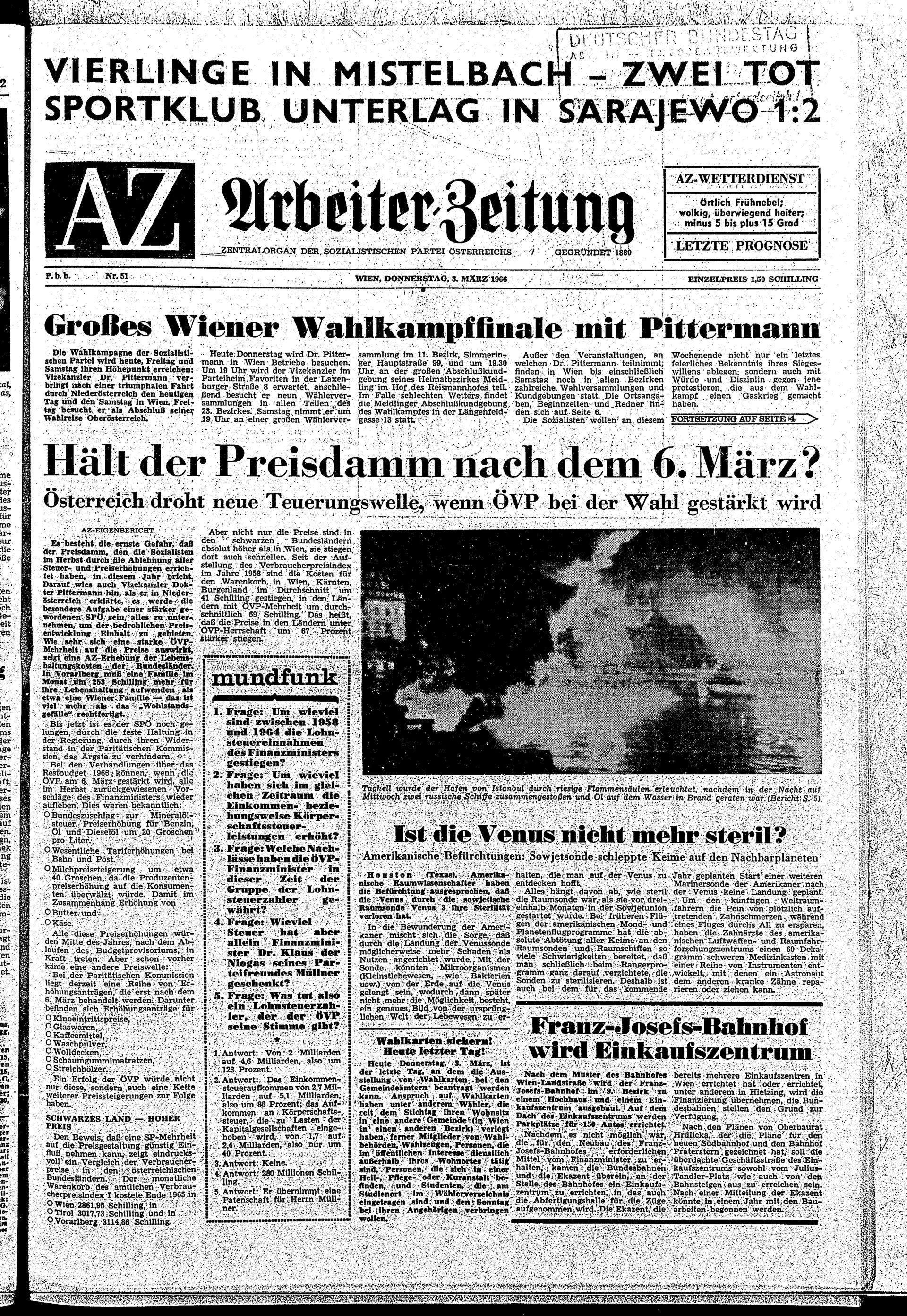 Ausgabe Do. 03.03.1966, Seite 1
