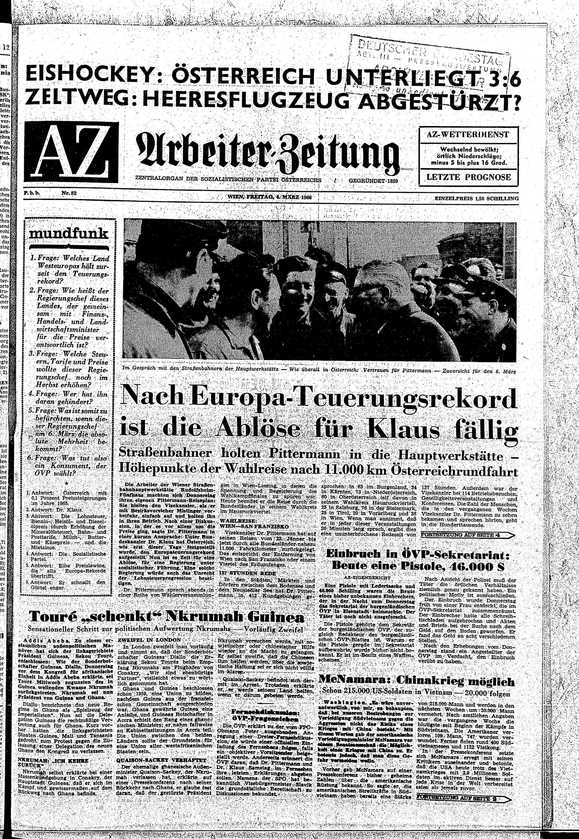 Ausgabe Fr. 04.03.1966, Seite 1