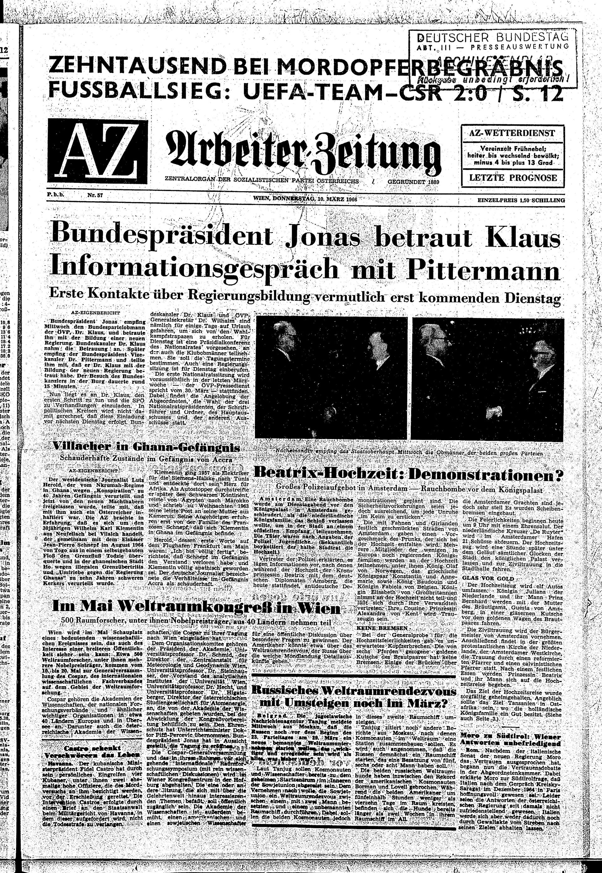 Ausgabe Do. 10.03.1966, Seite 1