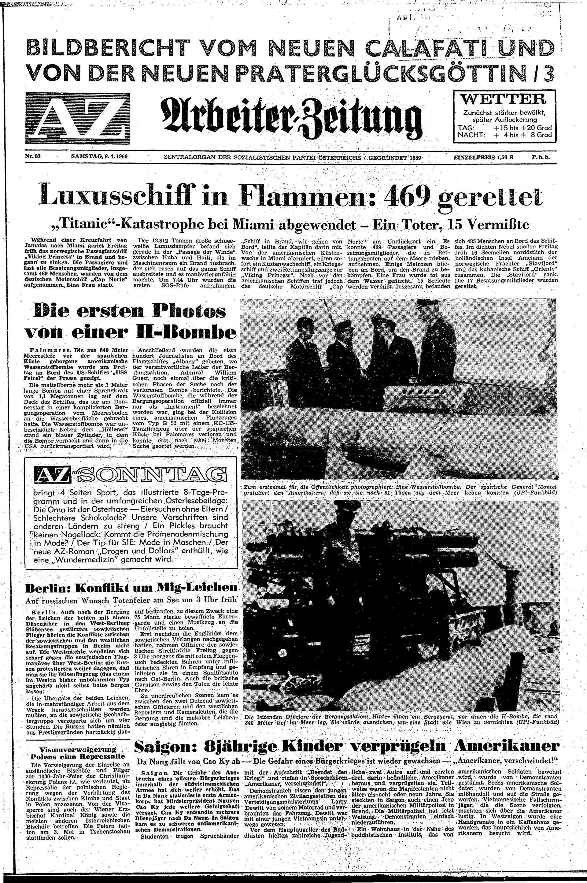 Ausgabe Sa. 09.04.1966, Seite 1