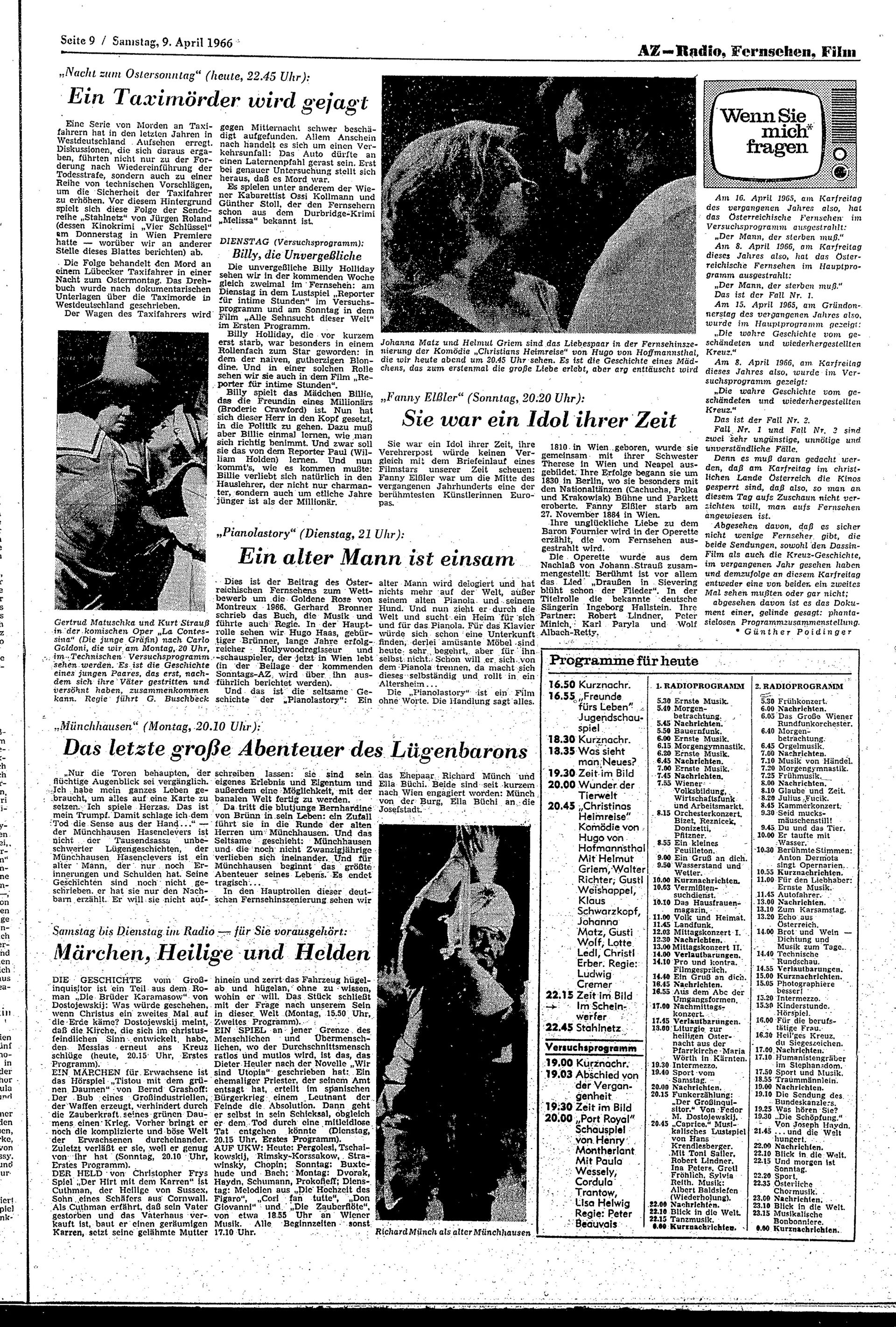 Ausgabe Sa. 09.04.1966, Seite 9