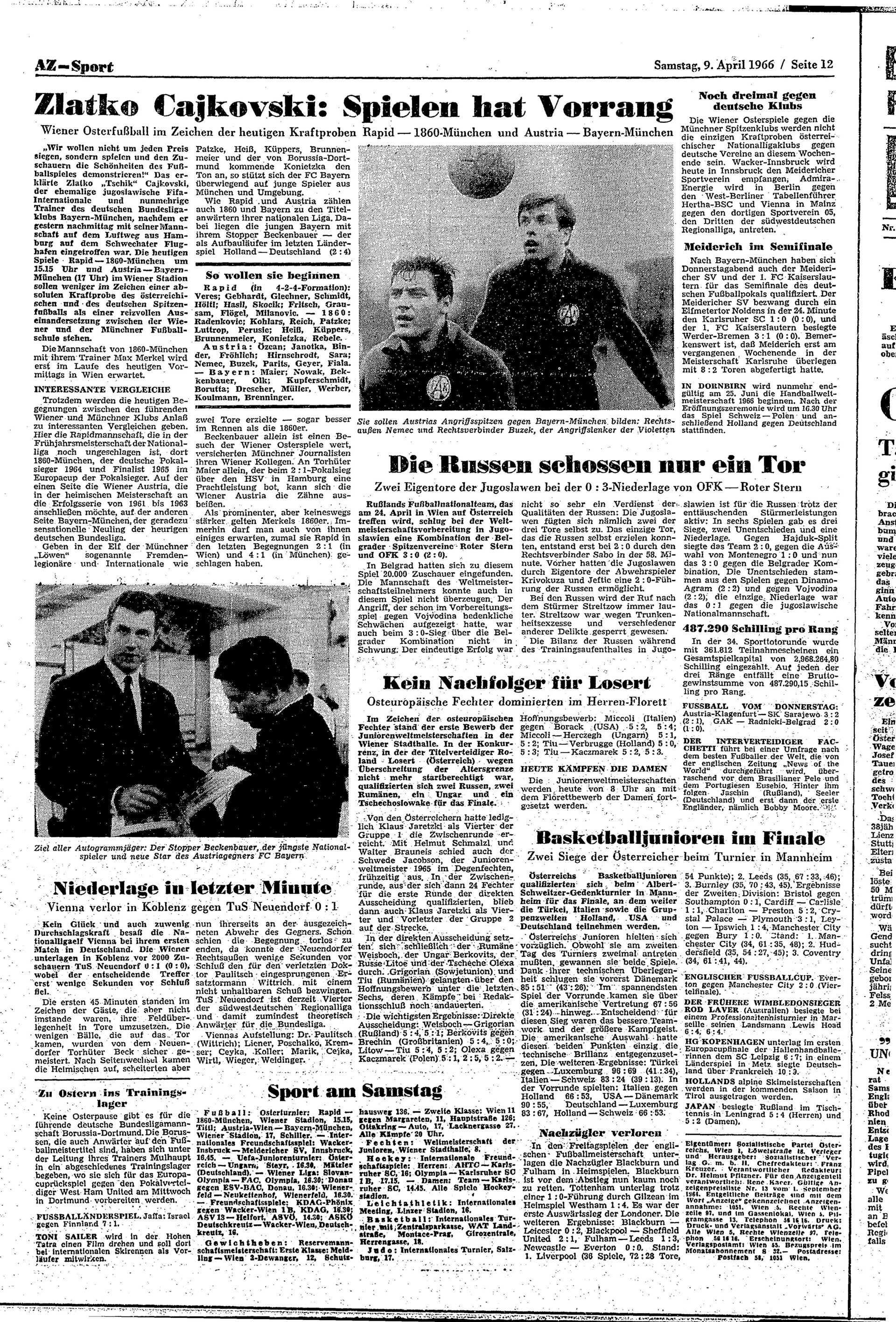 Ausgabe Sa. 09.04.1966, Seite 12