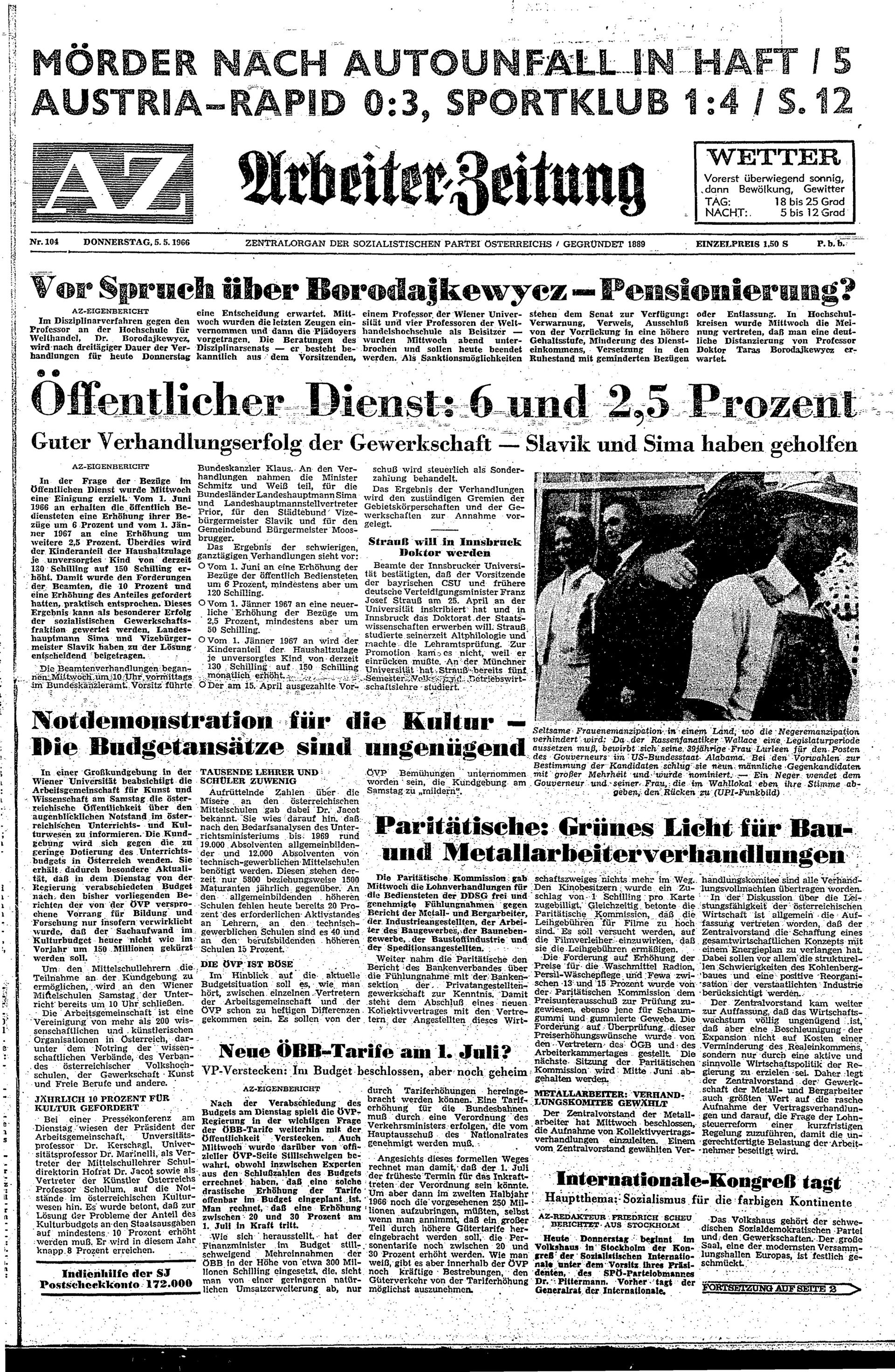 Ausgabe Do. 05.05.1966, Seite 1