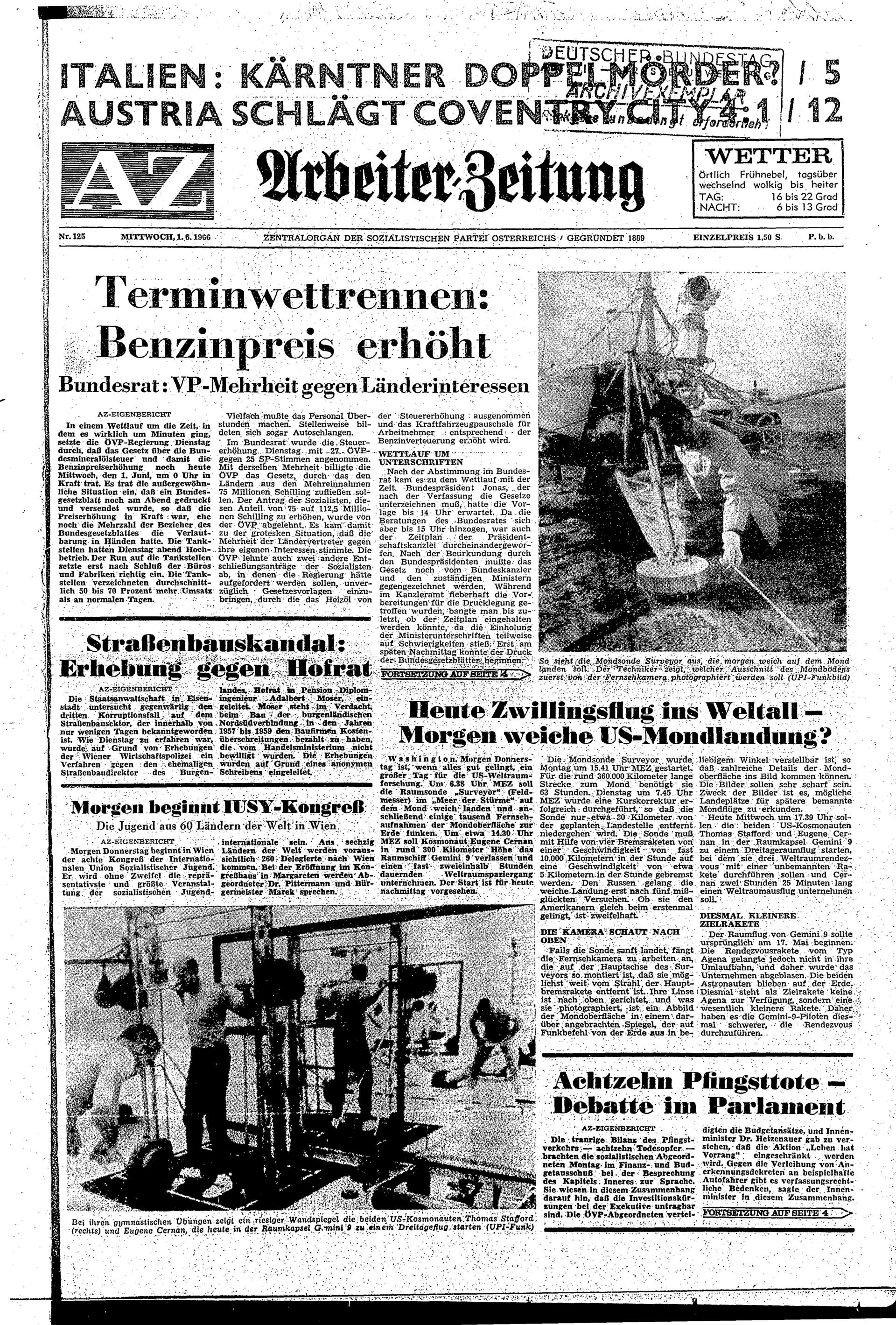 Ausgabe Mi. 01.06.1966, Seite 1