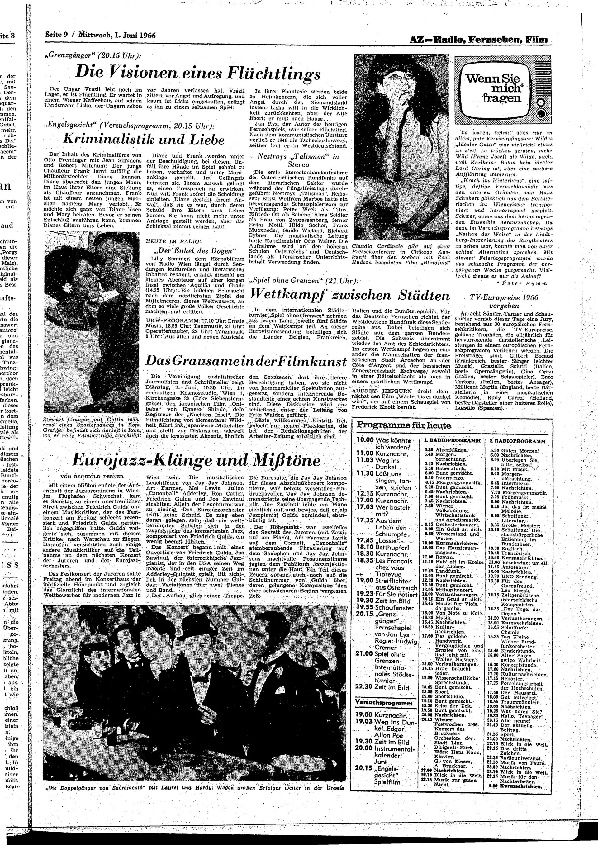 Ausgabe Mi. 01.06.1966, Seite 9