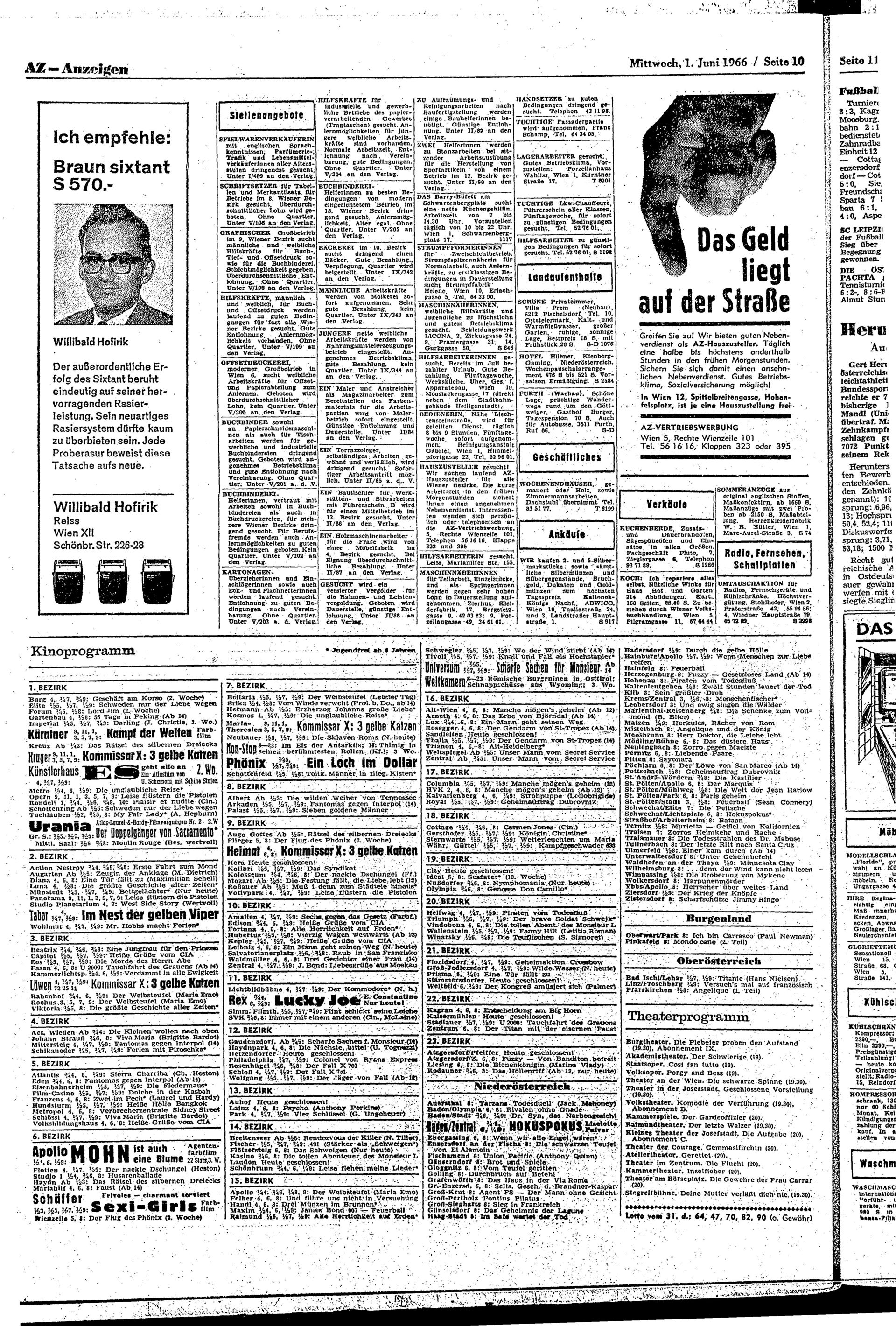 Ausgabe Mi. 01.06.1966, Seite 10