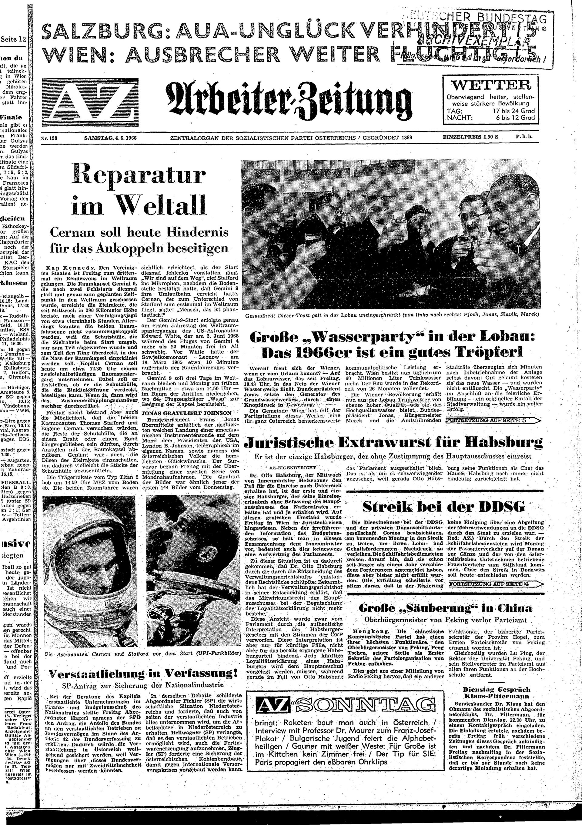 Ausgabe Sa. 04.06.1966, Seite 1