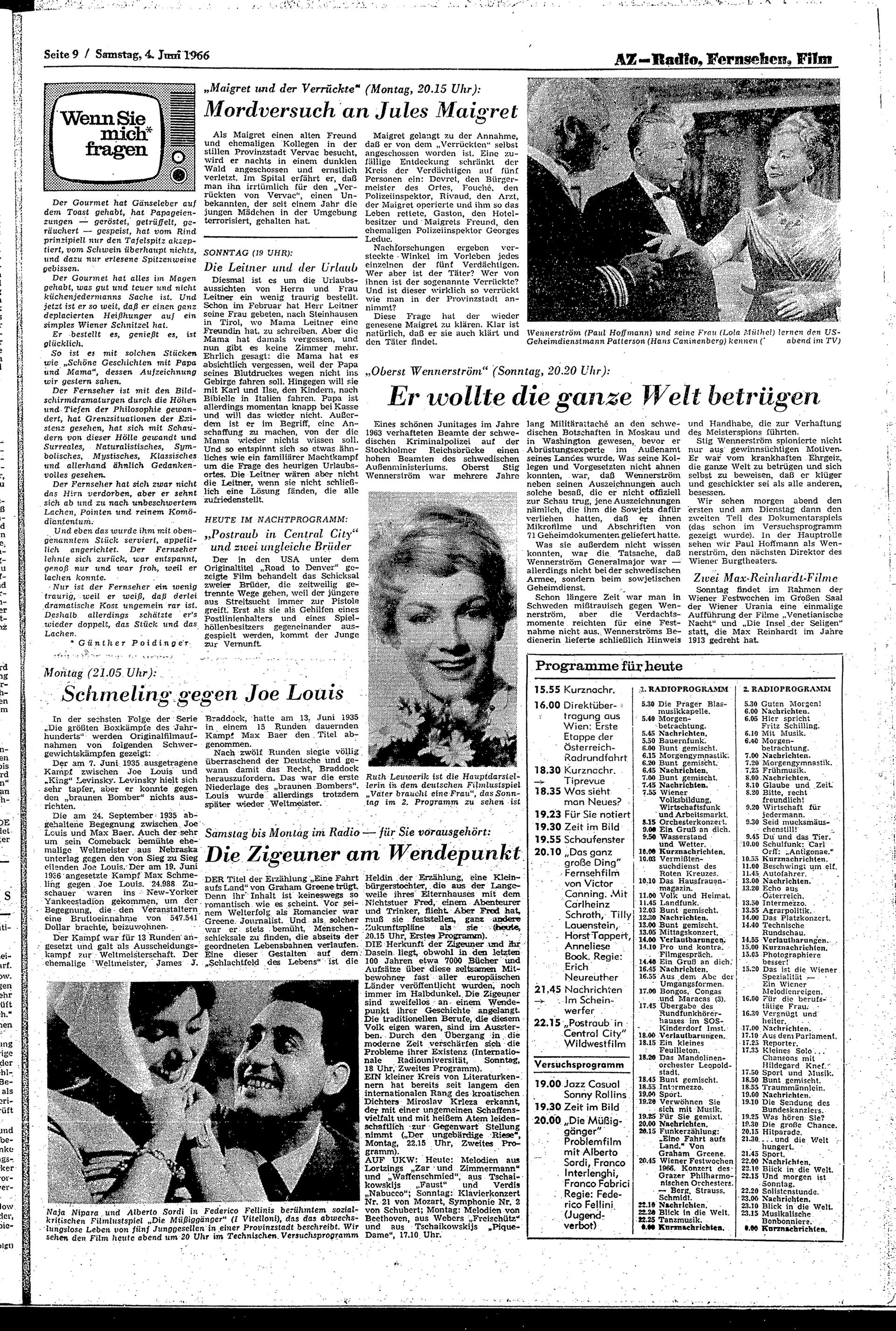 Ausgabe Sa. 04.06.1966, Seite 9