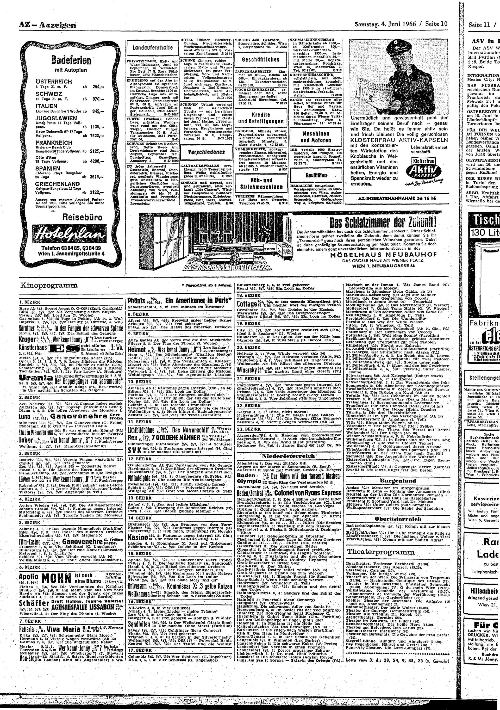 Ausgabe Sa. 04.06.1966, Seite 10