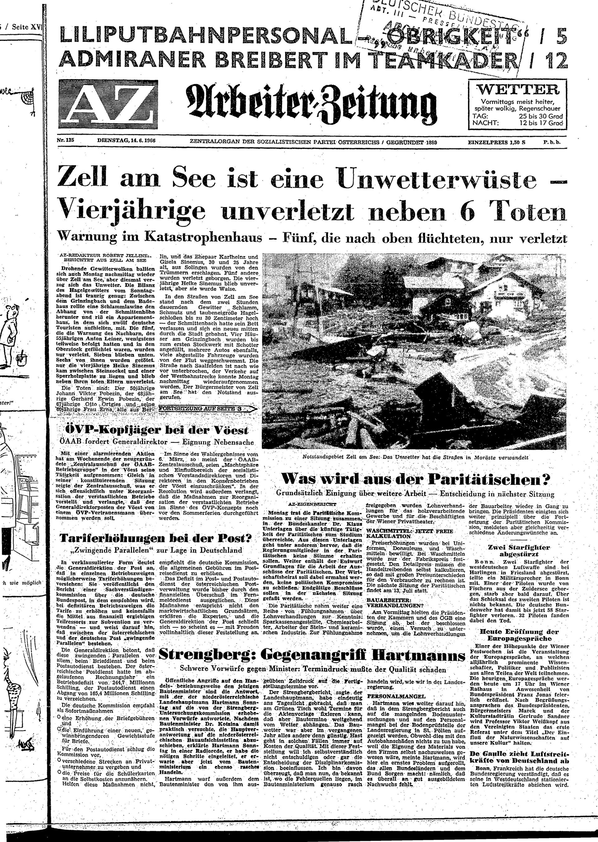Ausgabe Di. 14.06.1966, Seite 1