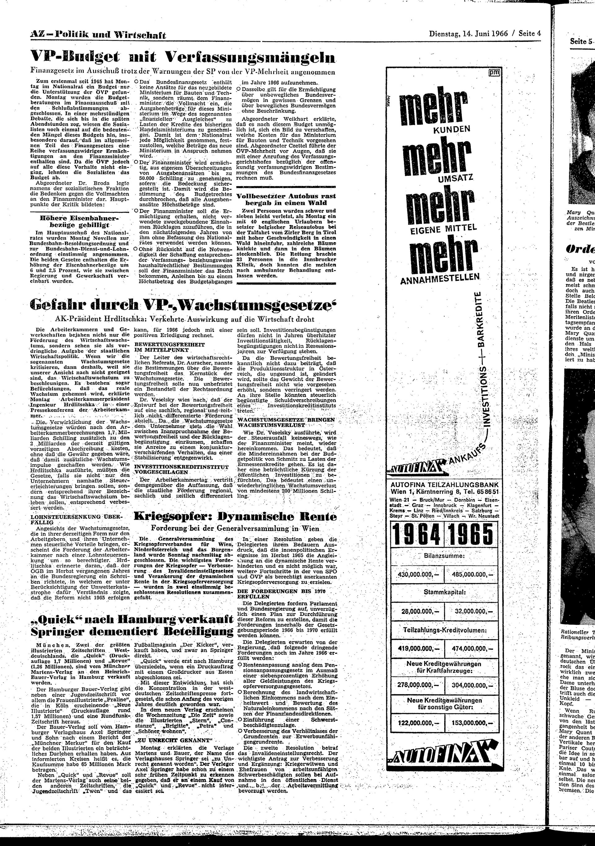 Ausgabe Di. 14.06.1966, Seite 4