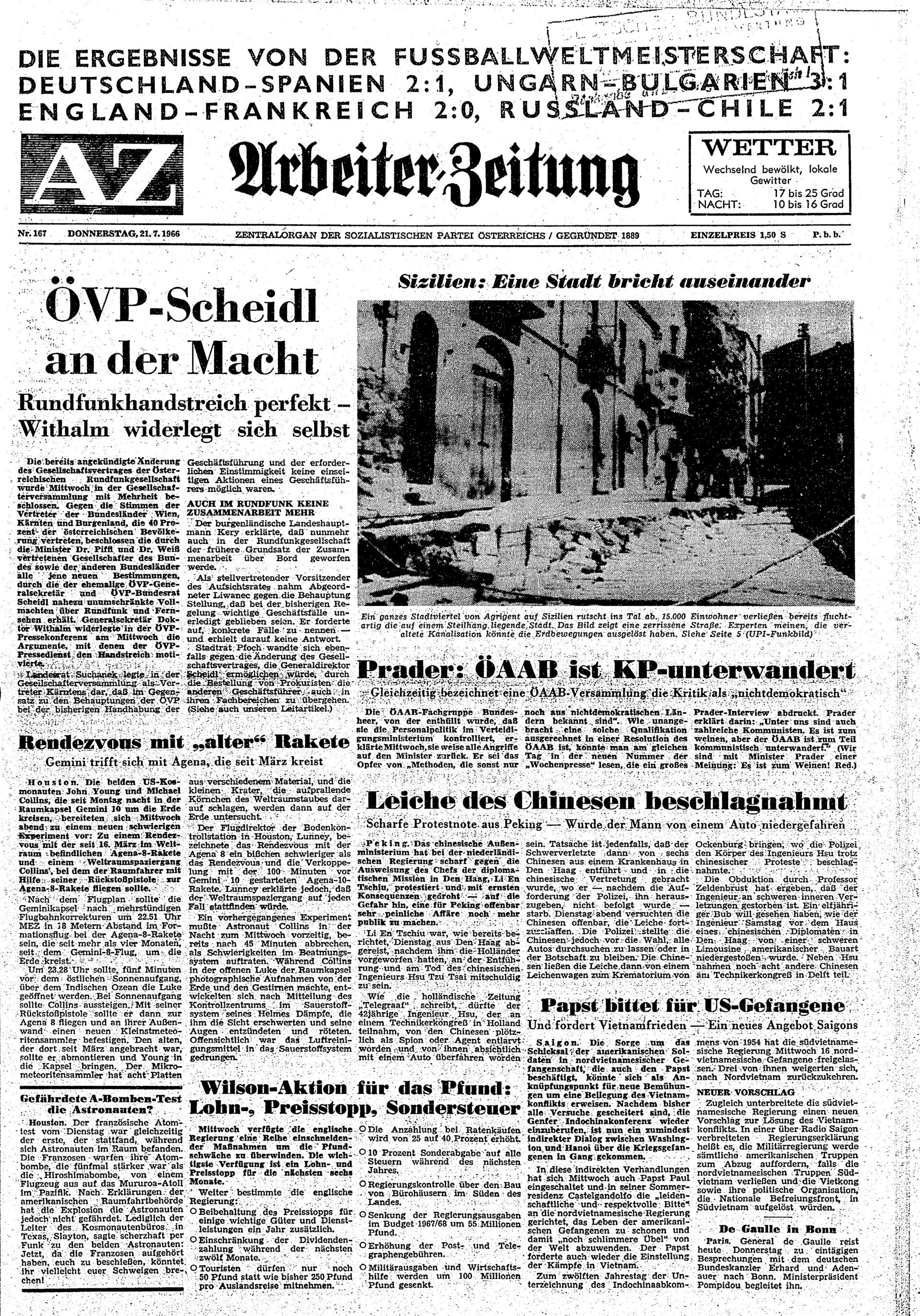 Ausgabe Do. 21.07.1966, Seite 1