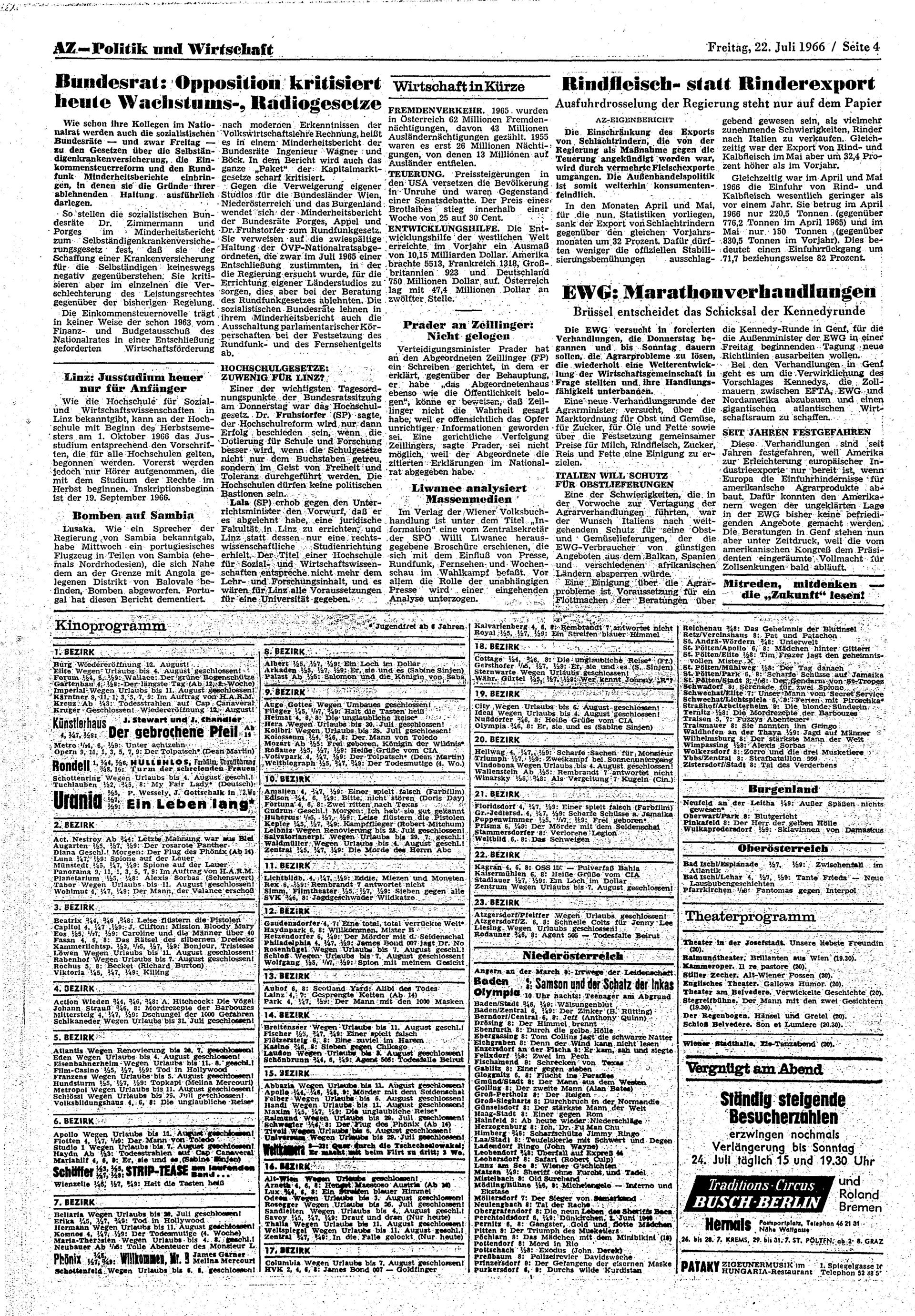 Ausgabe Fr. 22.07.1966, Seite 4