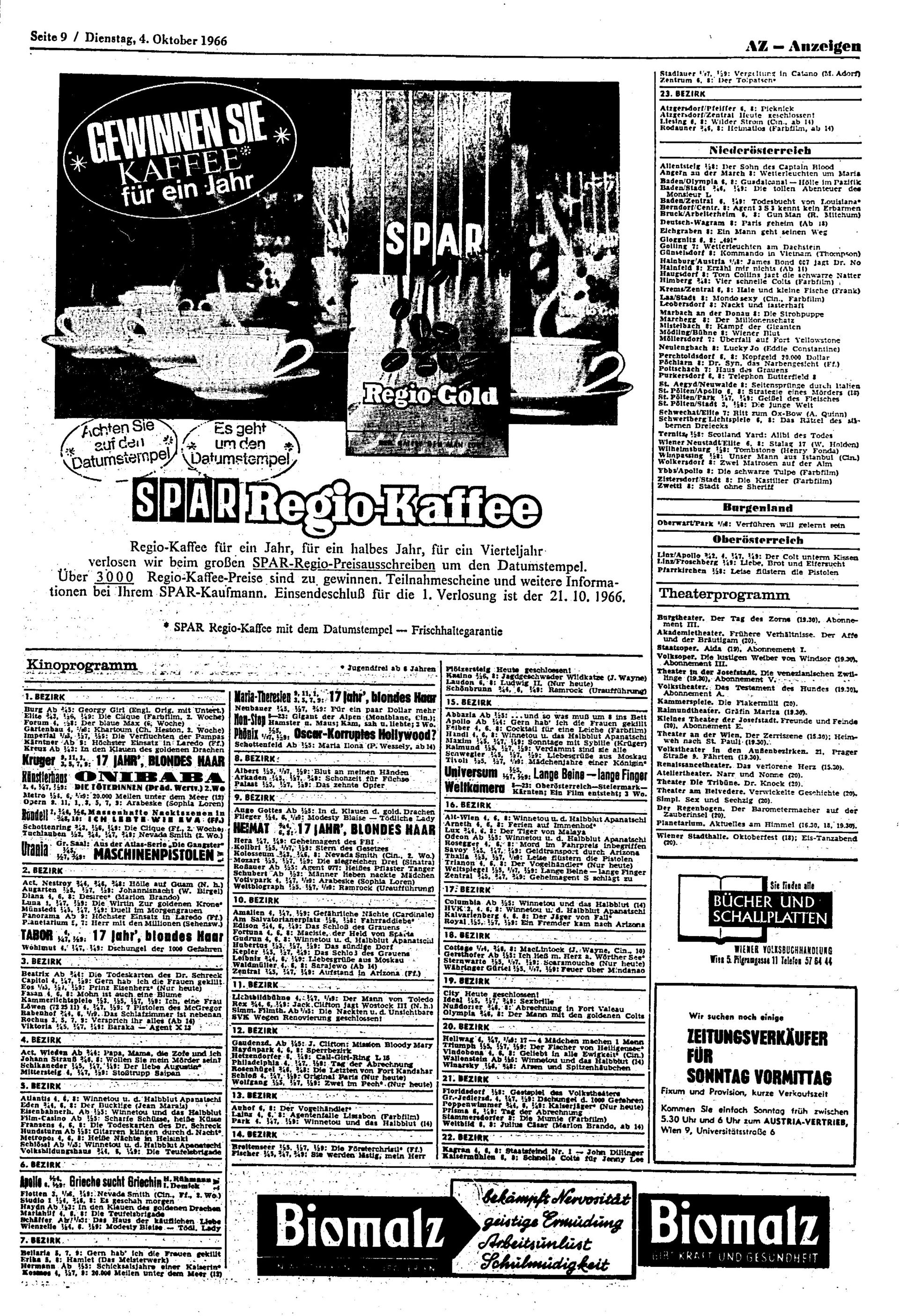 Ausgabe Di. 04.10.1966, Seite 9