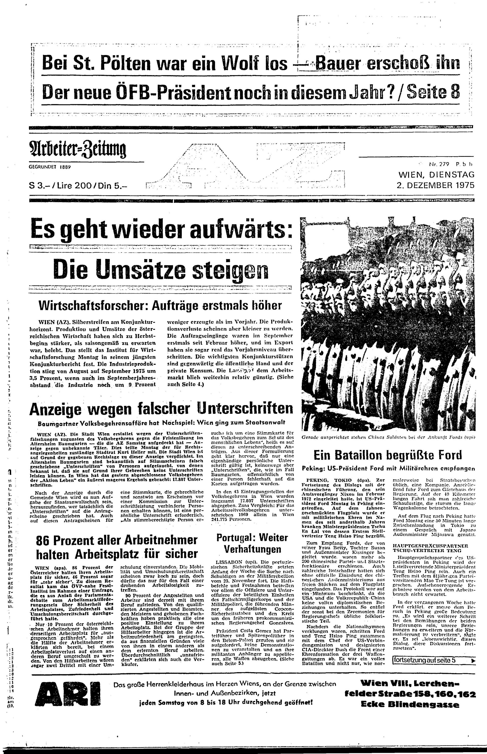 Ausgabe Di. 02.12.1975, Seite 1