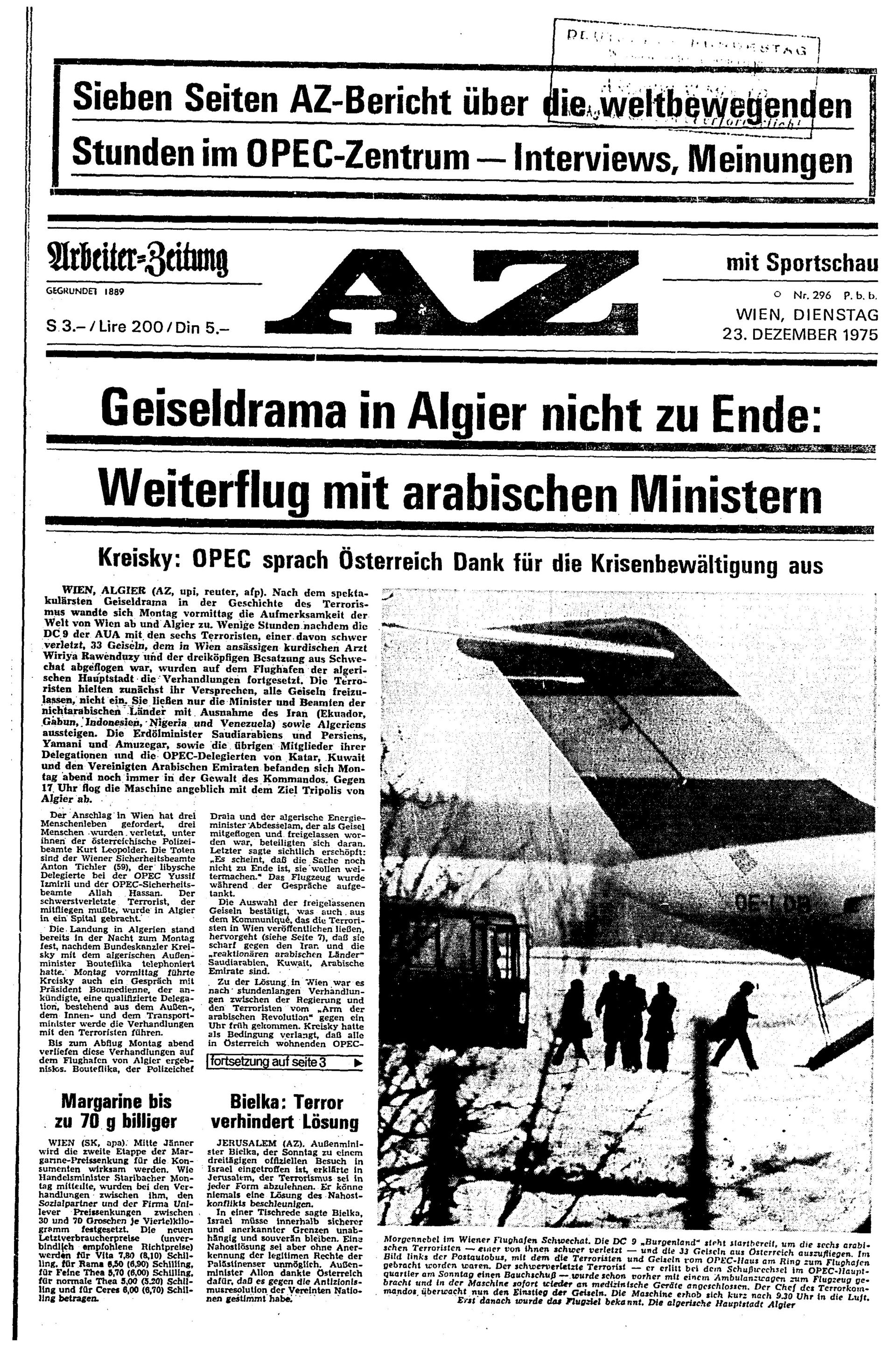 Ausgabe Di. 23.12.1975, Seite 1