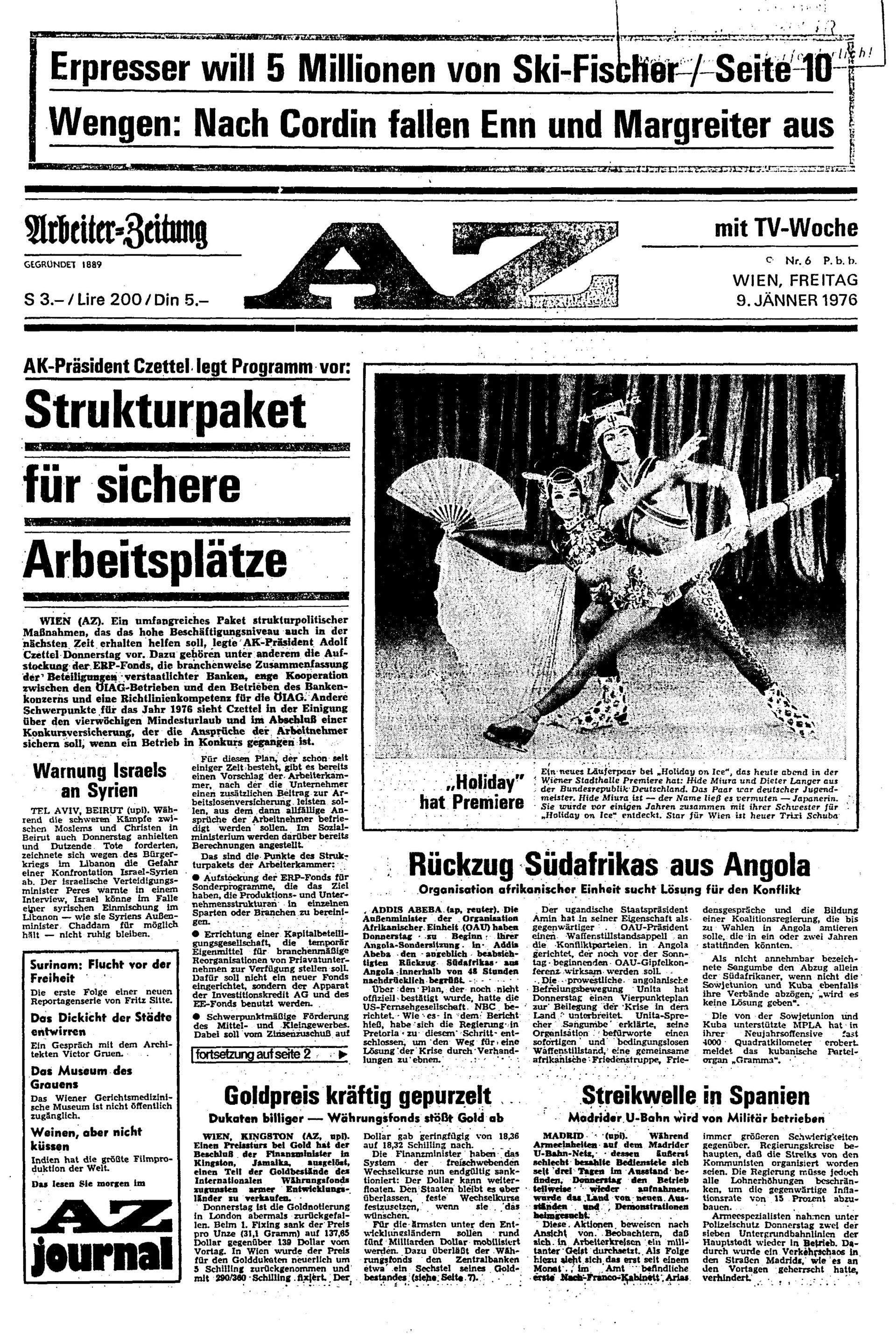 Ausgabe Fr. 09.01.1976, Seite 1