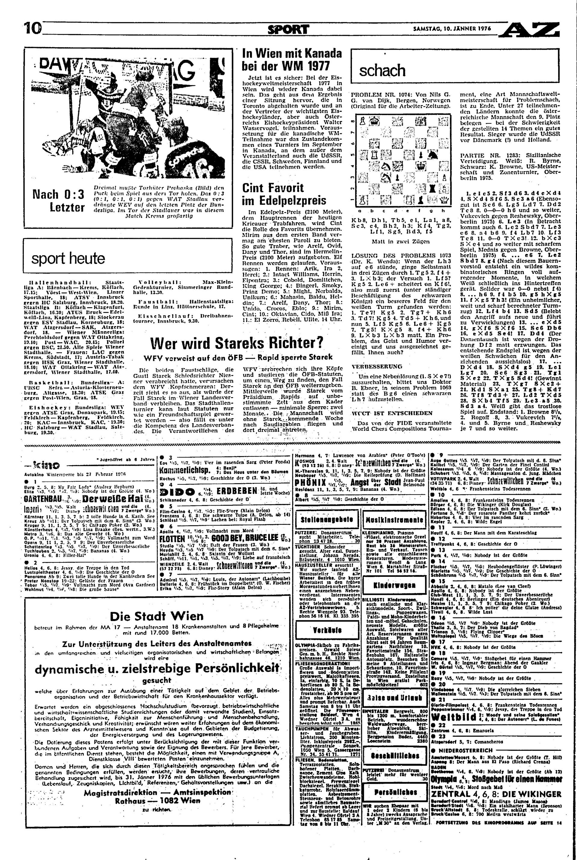 Ausgabe Sa. 10.01.1976, Seite 10