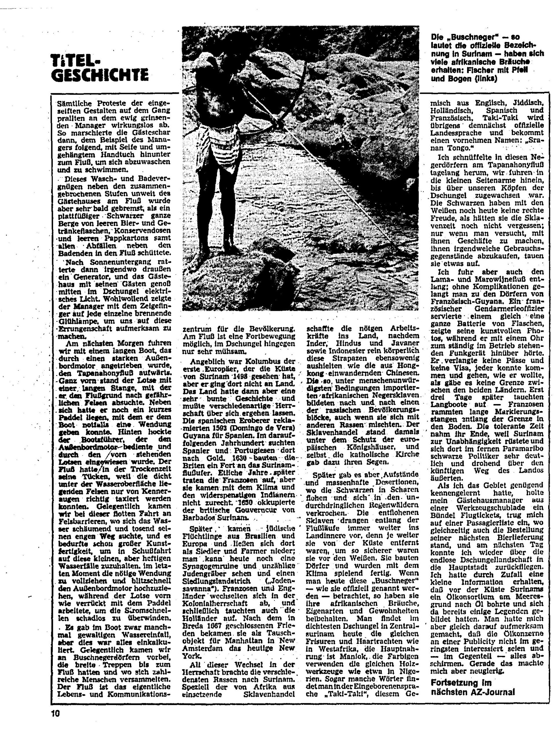 AZ Journal Sa. 10.01.1976, Seite 10