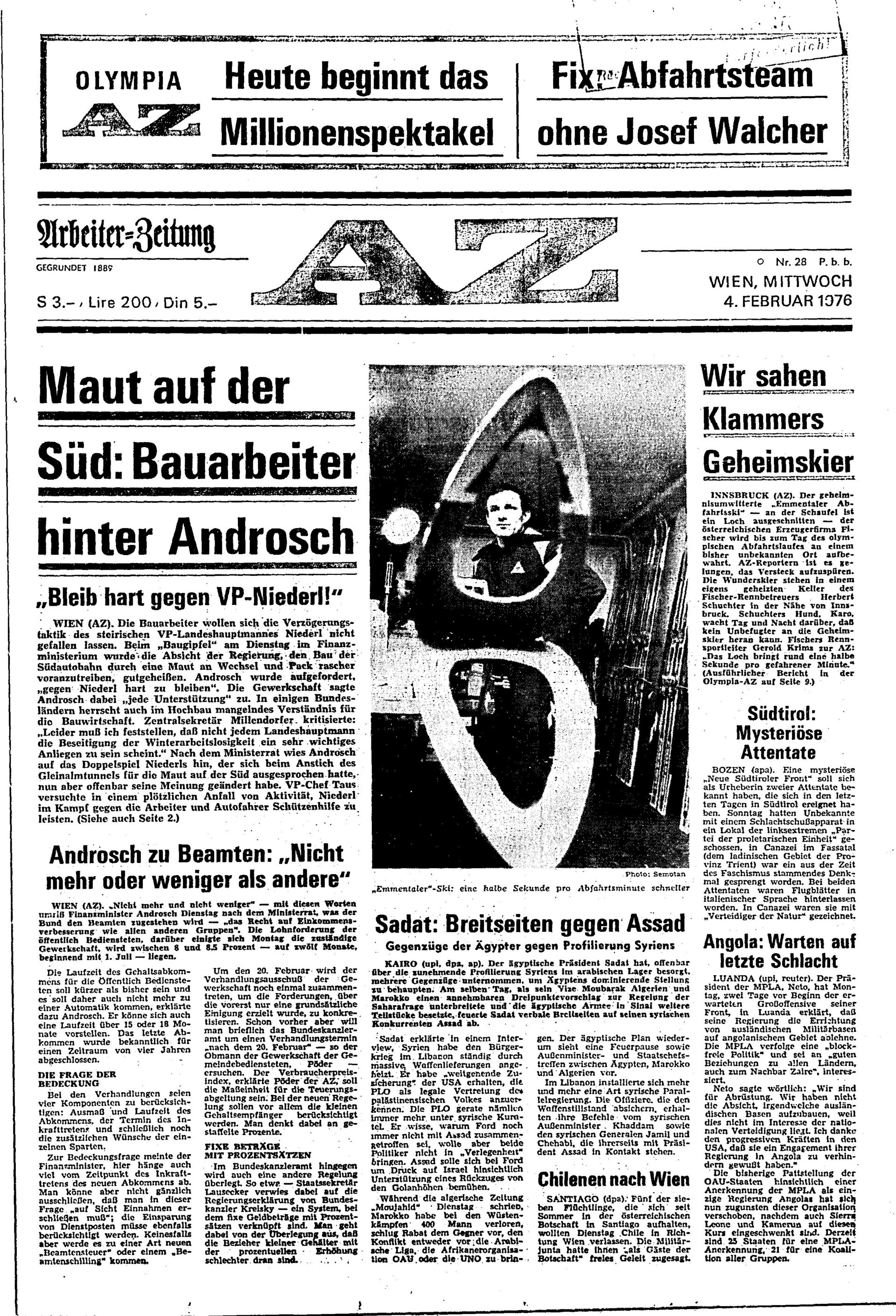 Ausgabe Mi. 04.02.1976, Seite 1