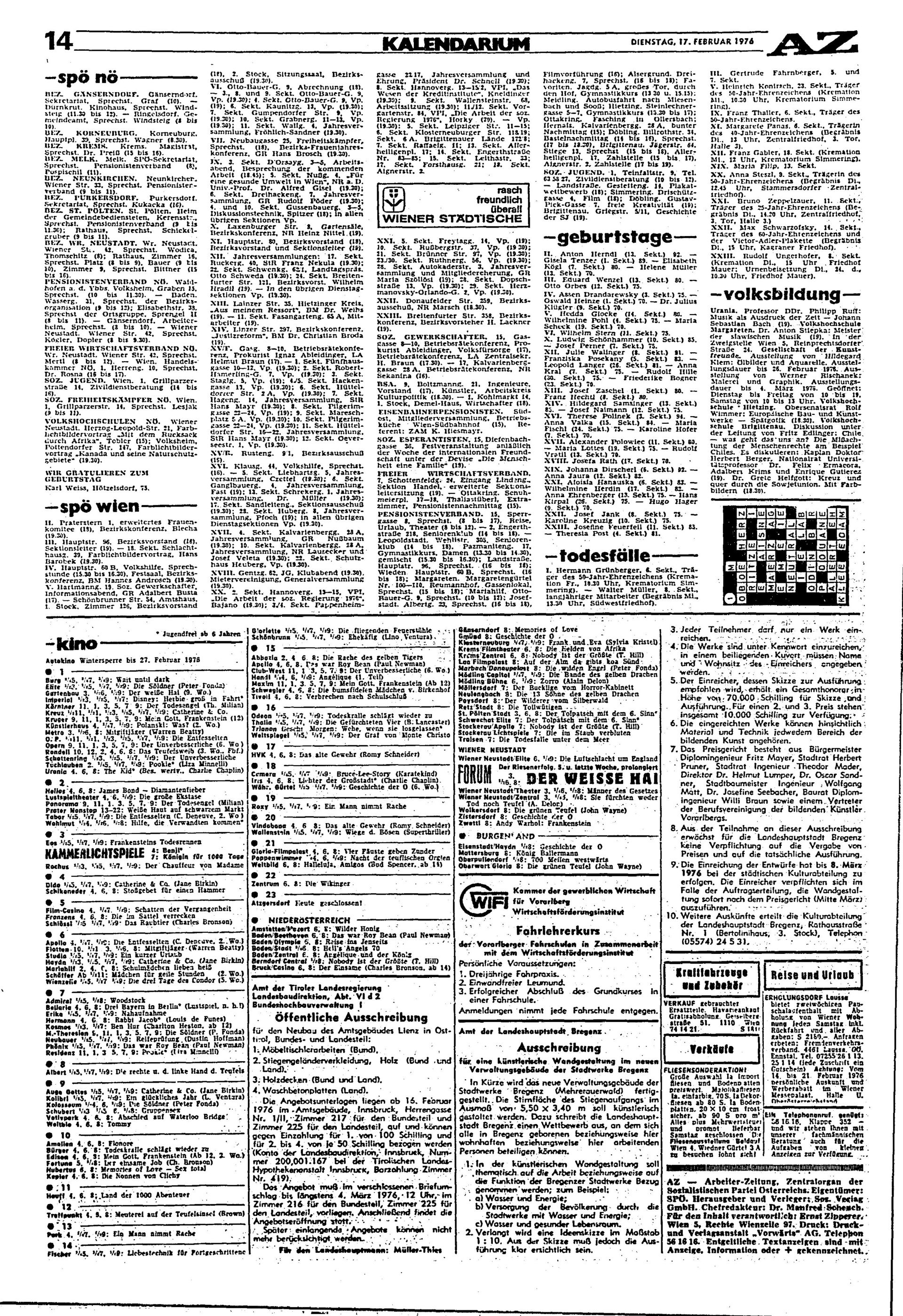 Ausgabe Di. 17.02.1976, Seite 14