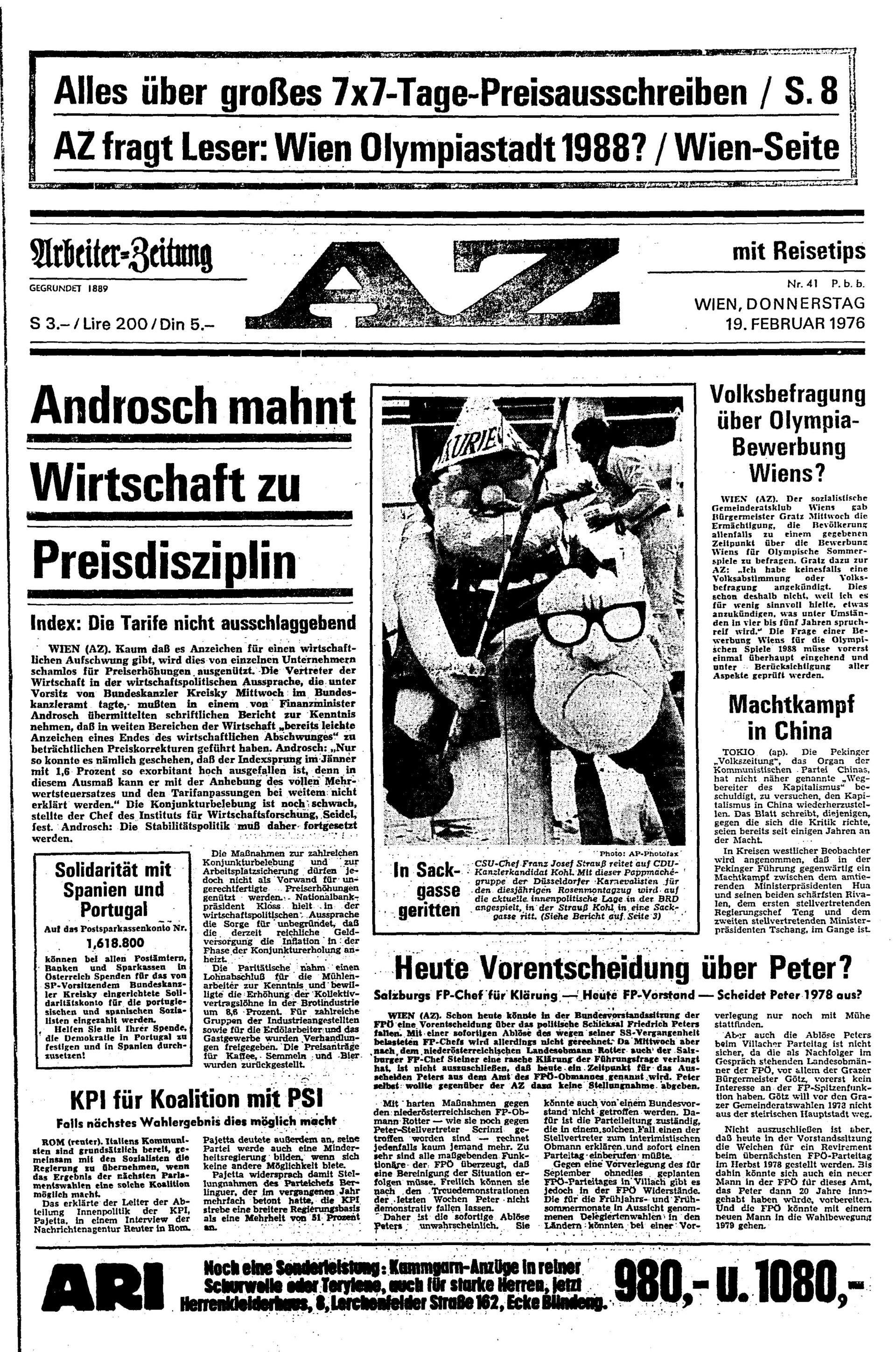 Ausgabe Do. 19.02.1976, Seite 1