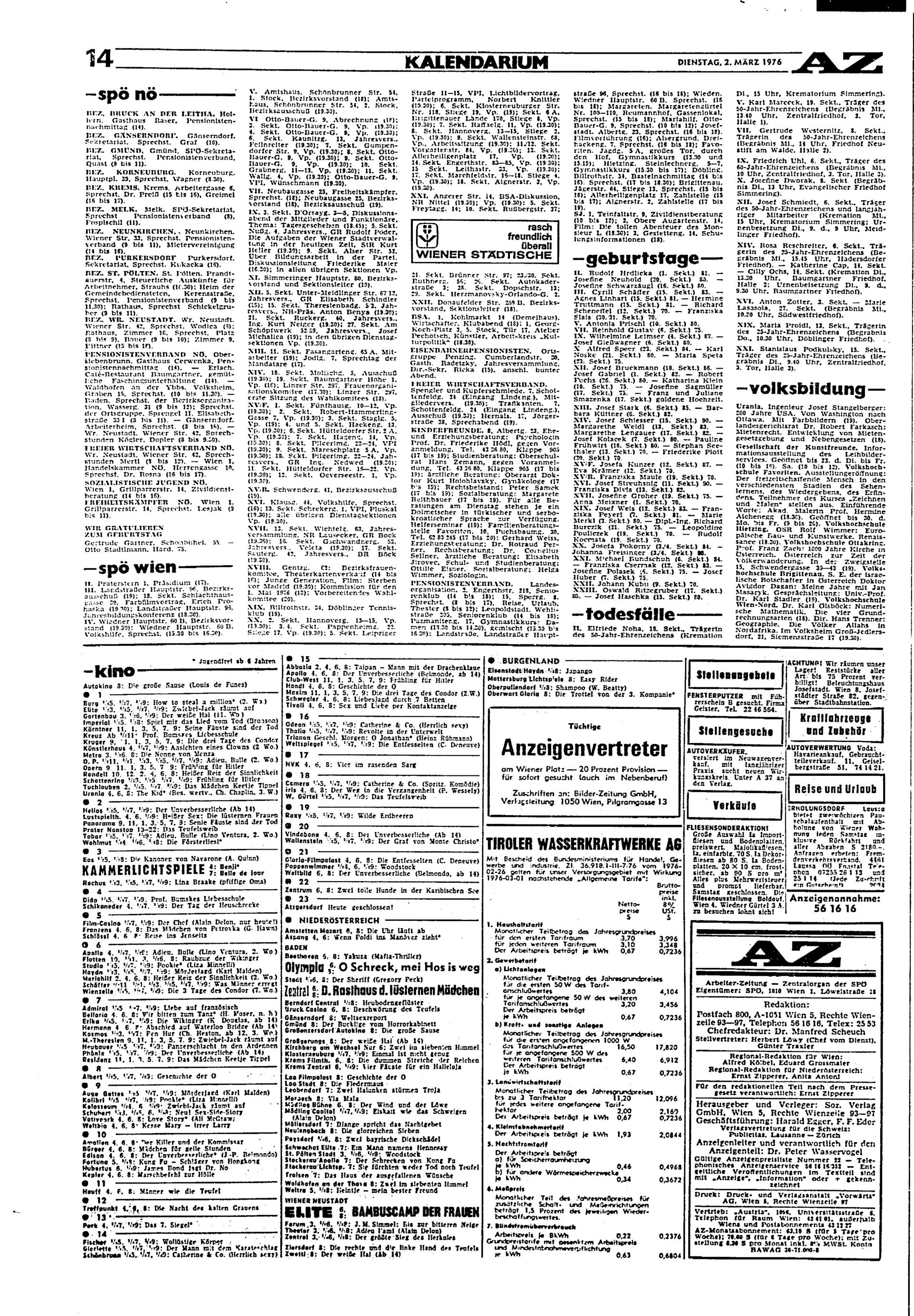 Ausgabe Di. 02.03.1976, Seite 14