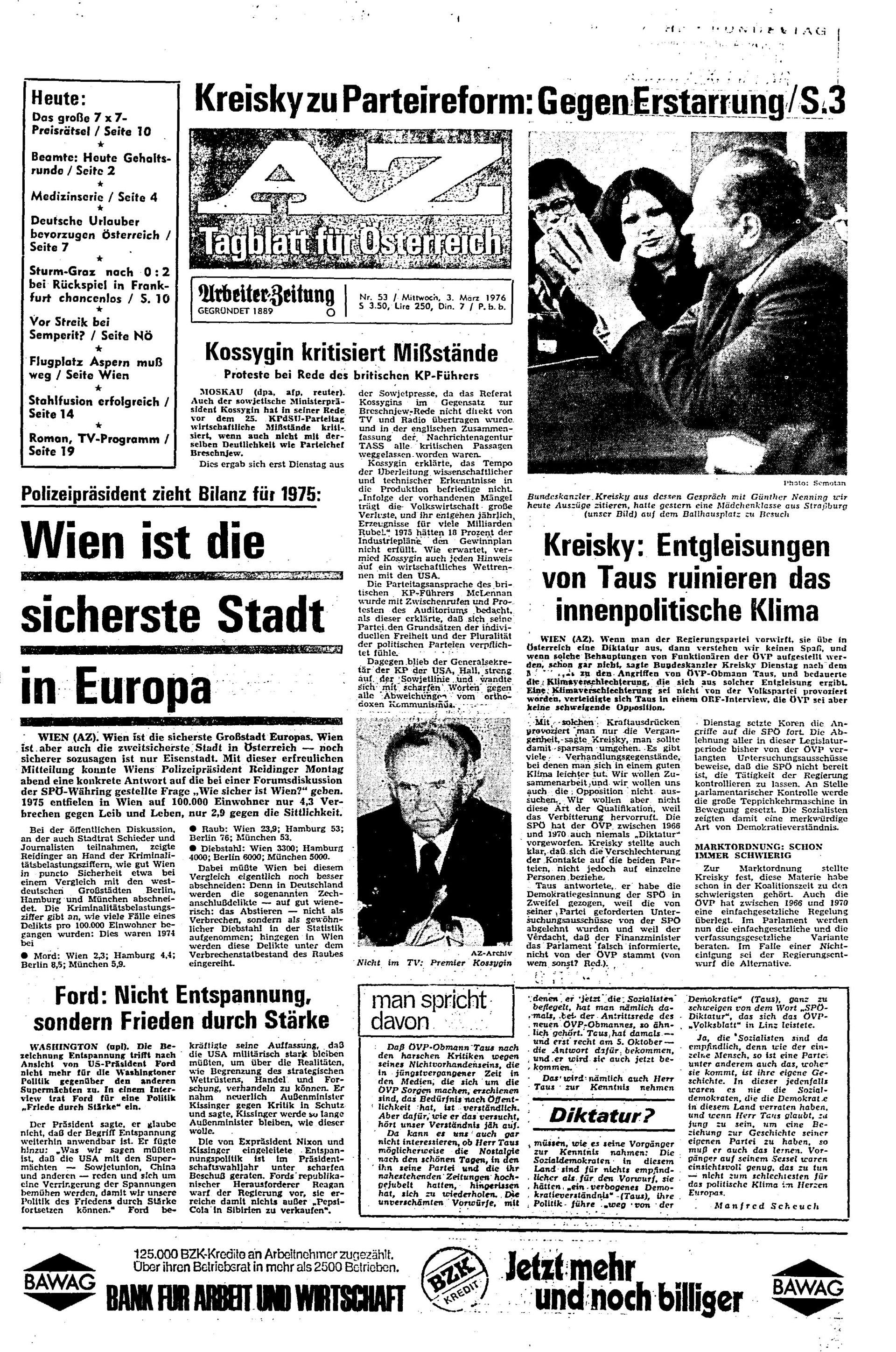 Ausgabe Mi. 03.03.1976, Seite 1